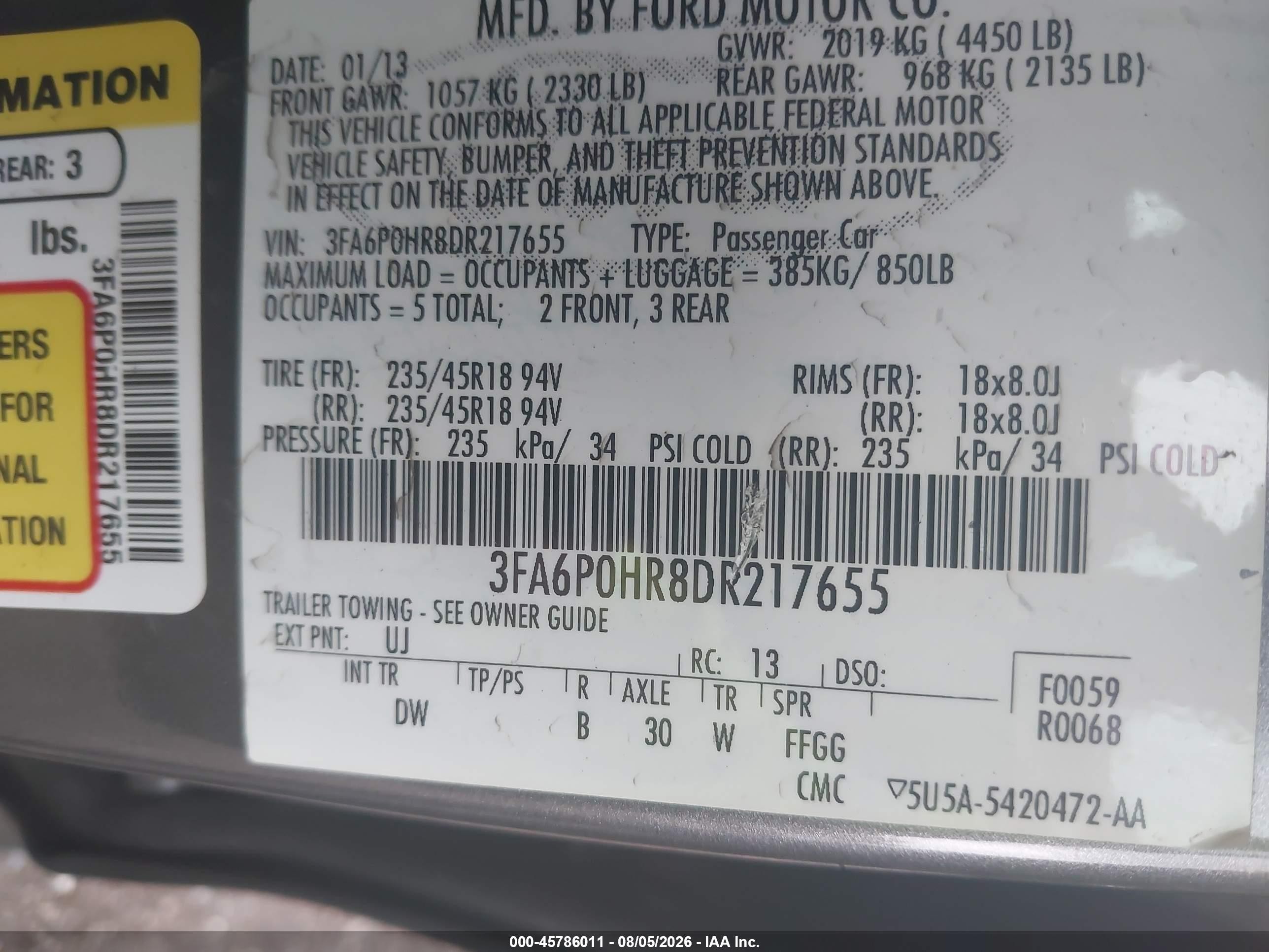 2013 Ford Fusion Se Серый vin: 3FA6P0HR8DR217655