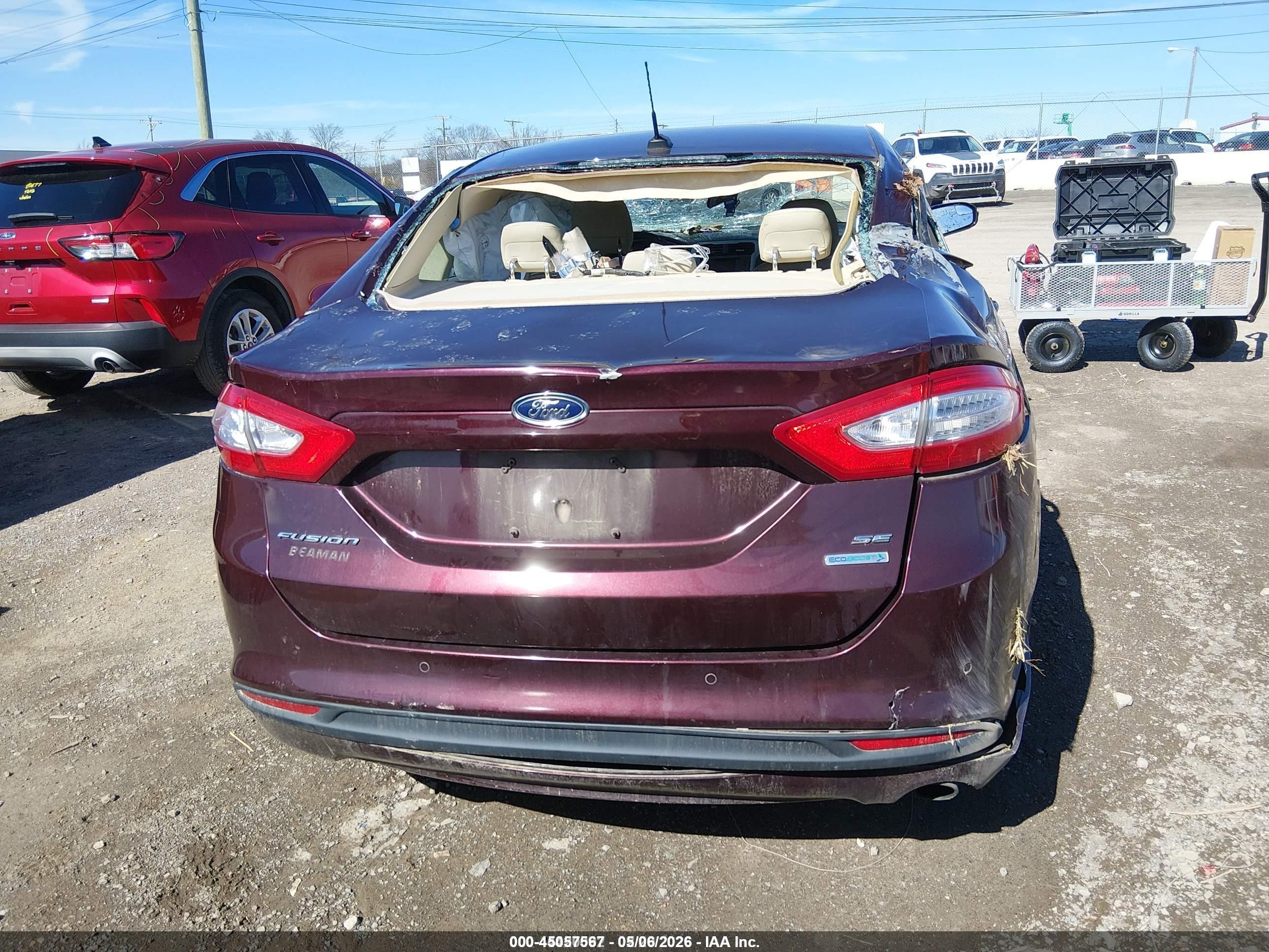 2013 Ford Fusion Se Burgundy vin: 3FA6P0HR8DR271439