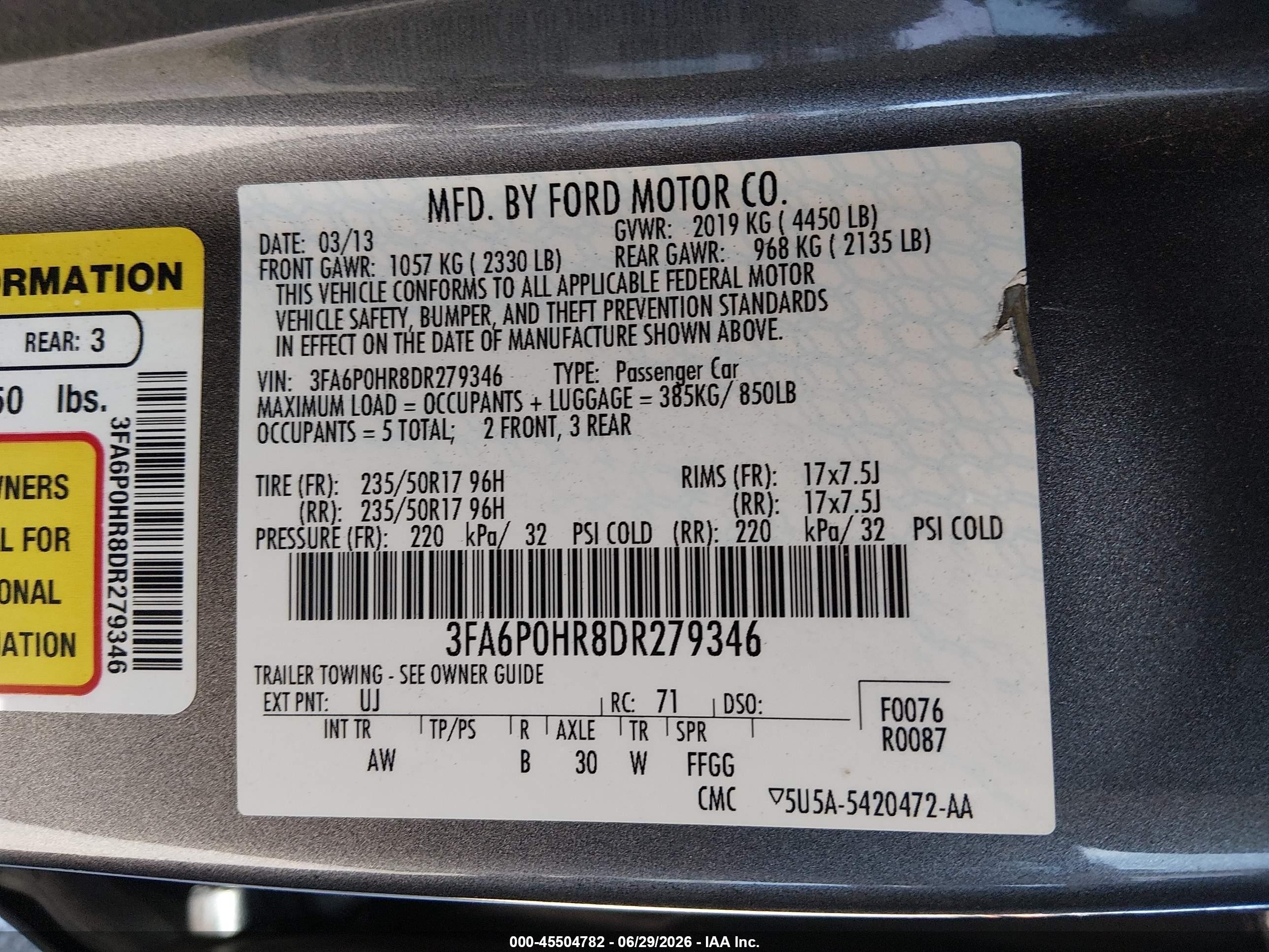 2013 Ford Fusion Se Серый vin: 3FA6P0HR8DR279346
