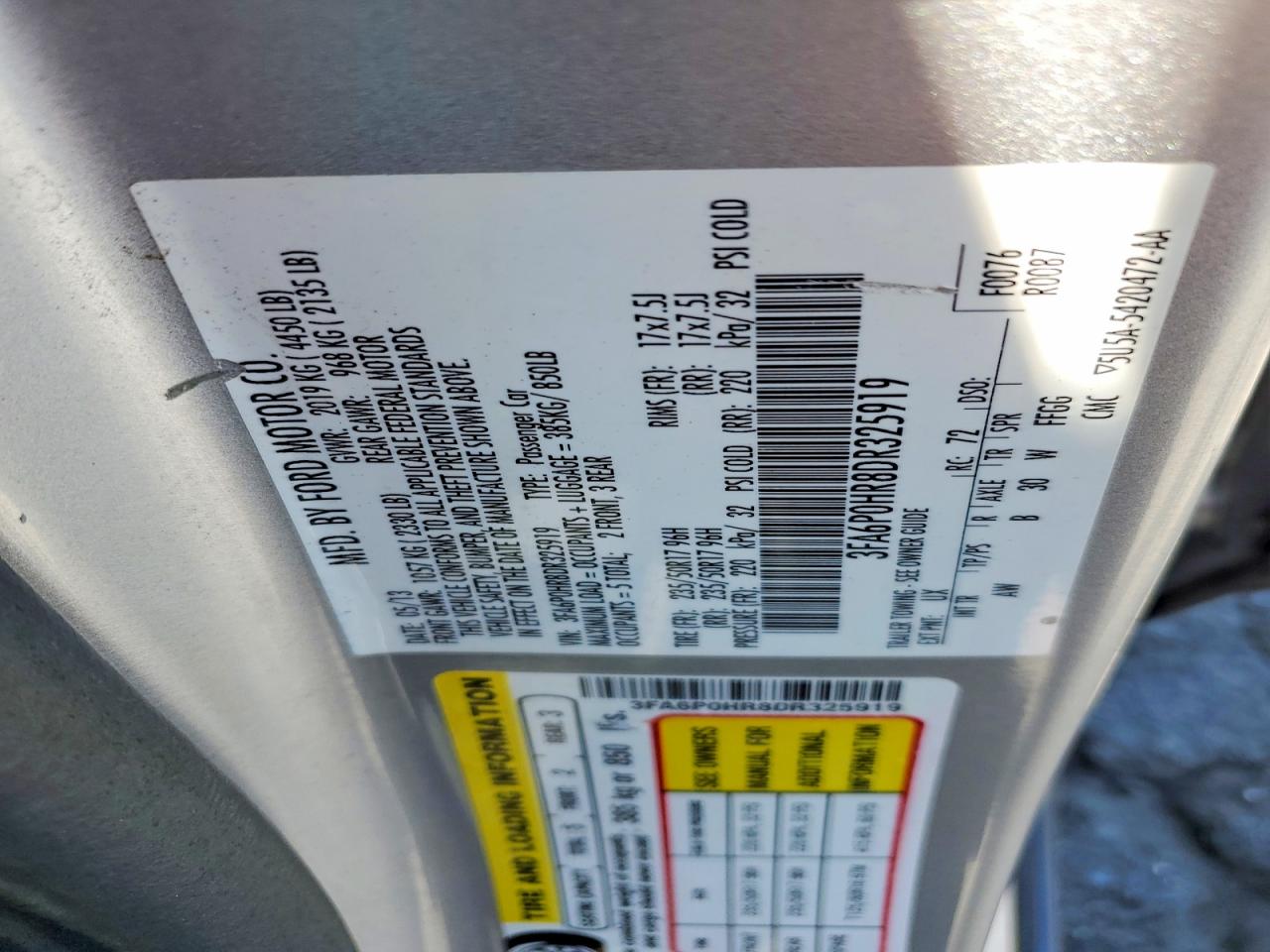 2013 Ford Fusion Se Серебряный vin: 3FA6P0HR8DR325919
