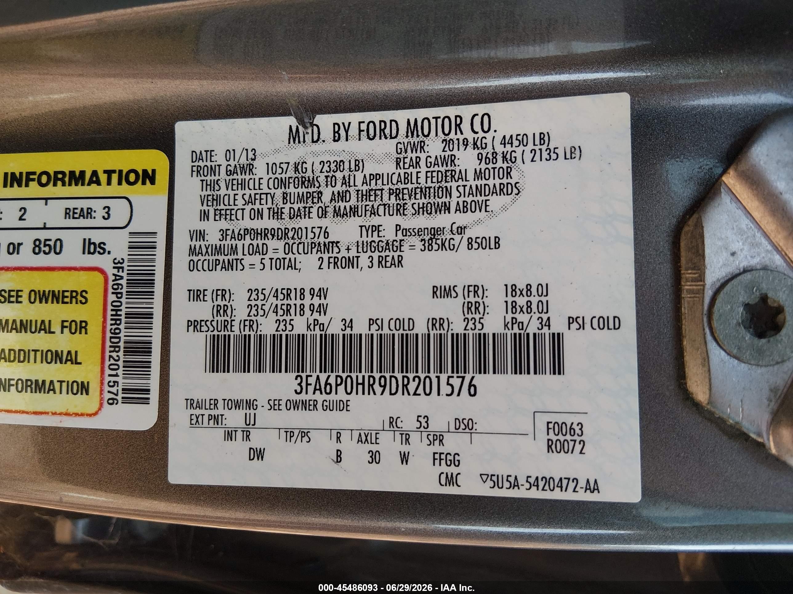 2013 Ford Fusion Se Gray vin: 3FA6P0HR9DR201576