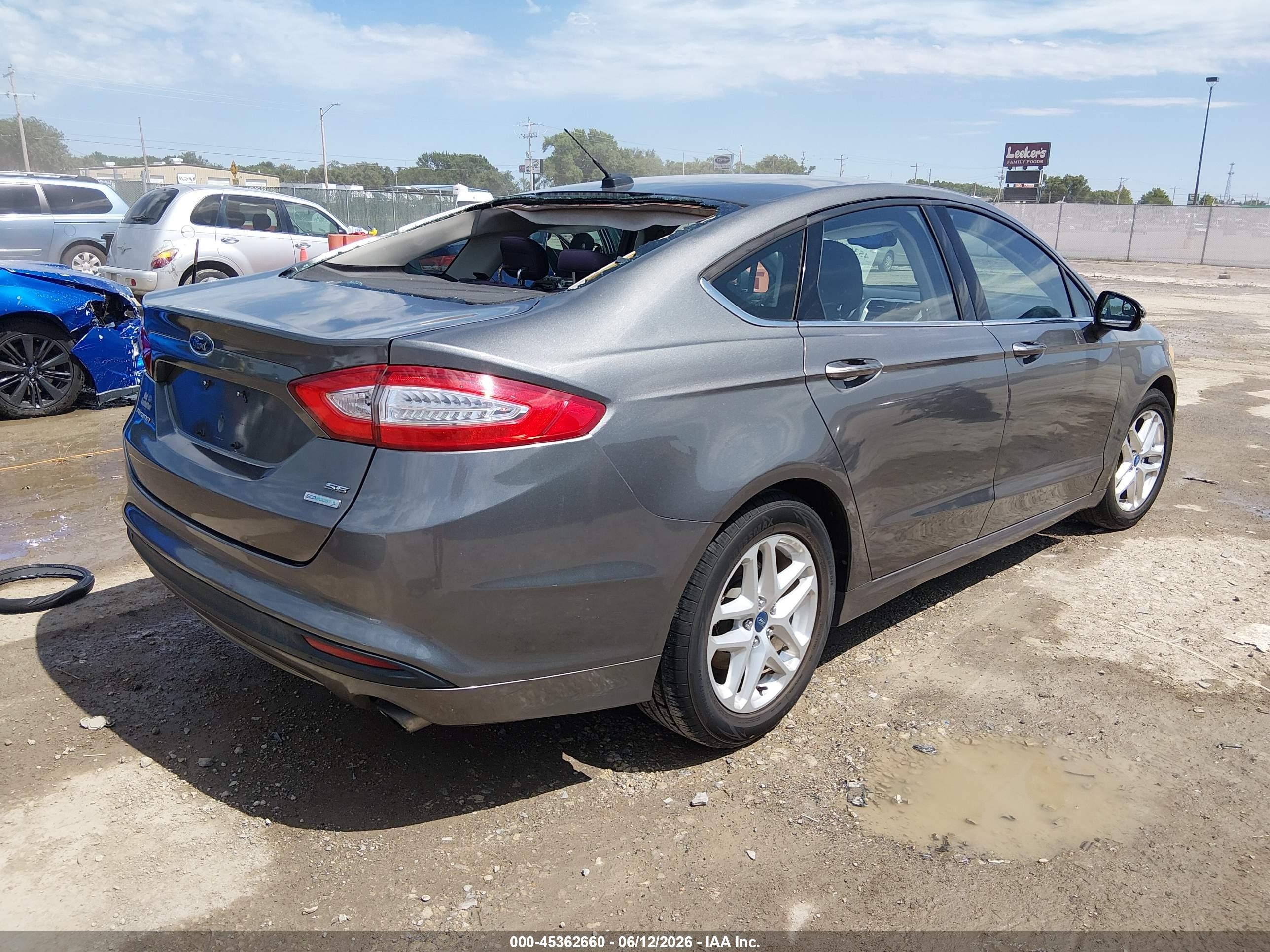 2013 Ford Fusion Se Gray vin: 3FA6P0HR9DR247683