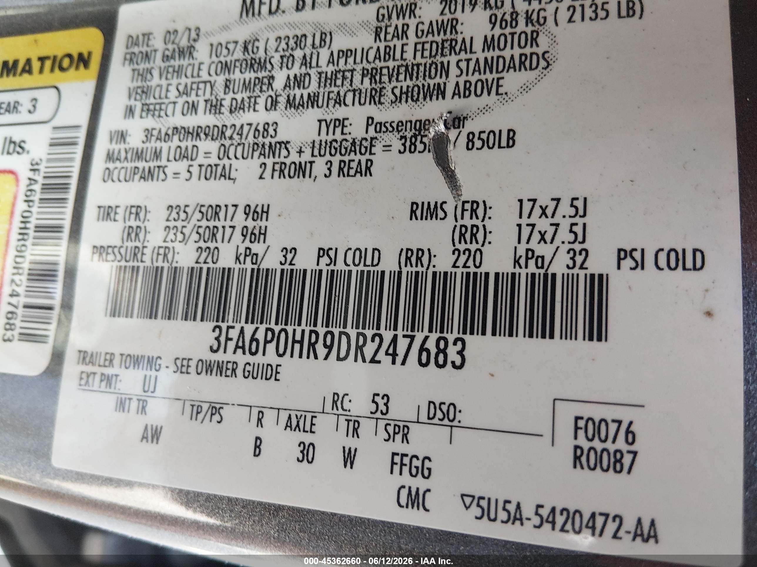 2013 Ford Fusion Se Gray vin: 3FA6P0HR9DR247683