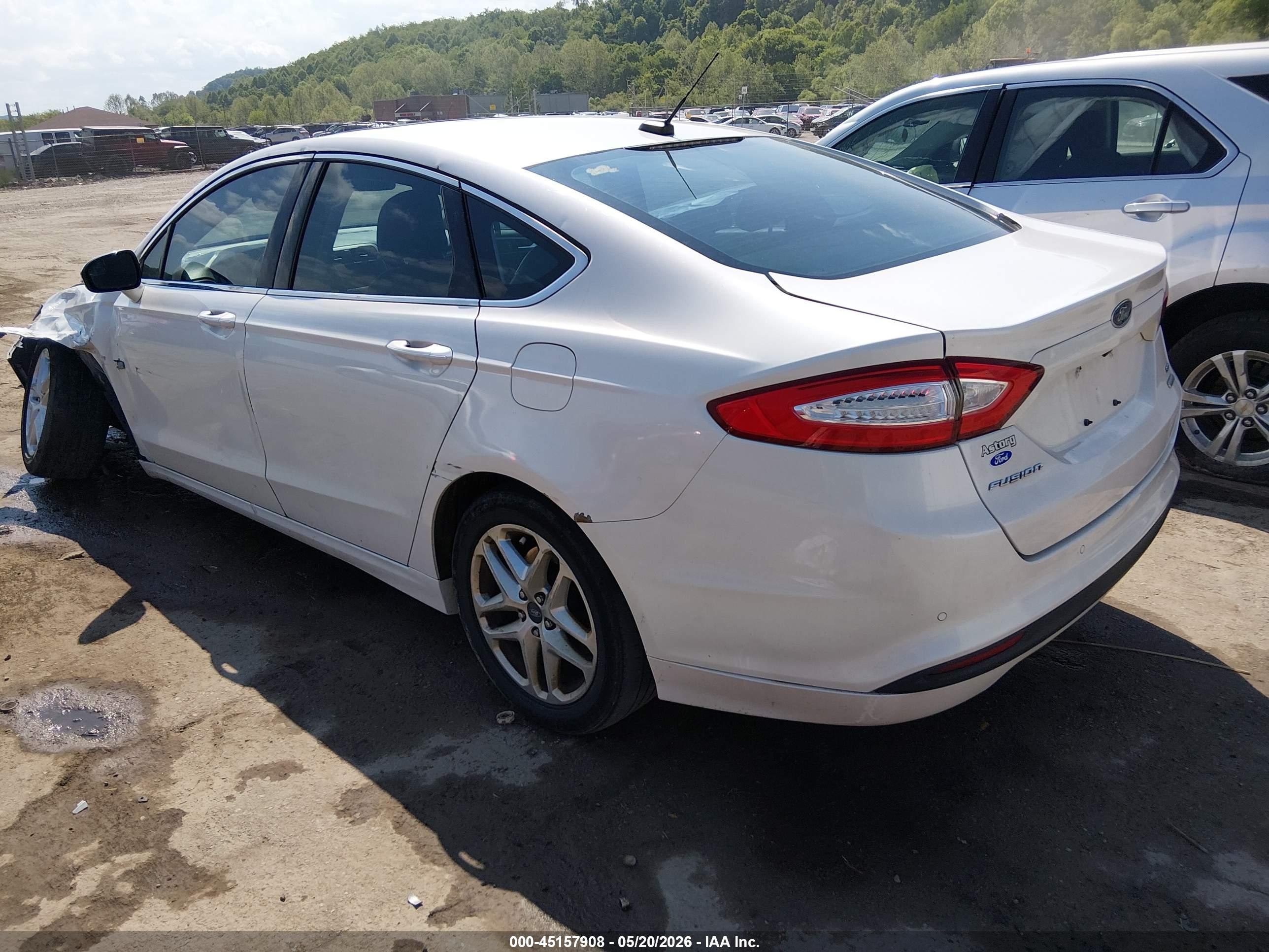 2013 Ford Fusion Se White vin: 3FA6P0HR9DR270123
