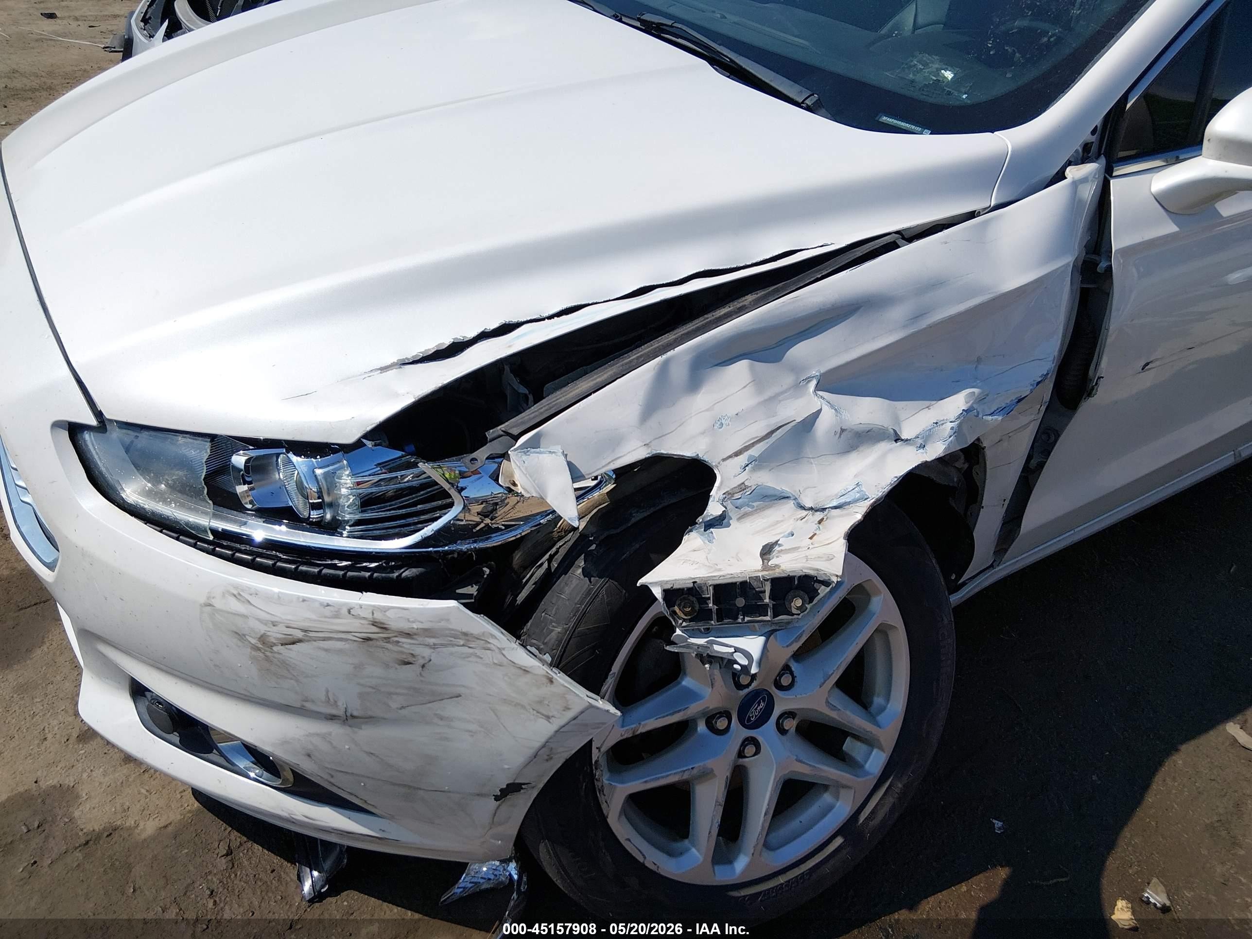 2013 Ford Fusion Se White vin: 3FA6P0HR9DR270123