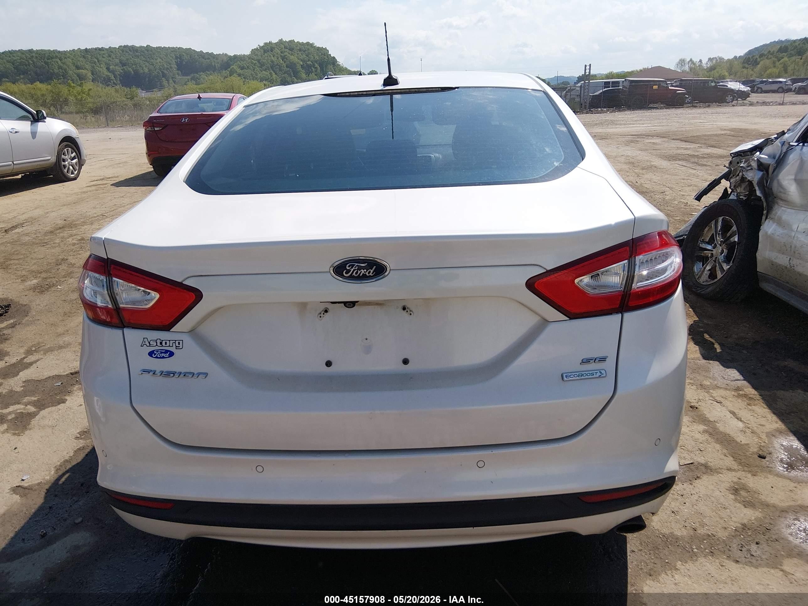 2013 Ford Fusion Se White vin: 3FA6P0HR9DR270123