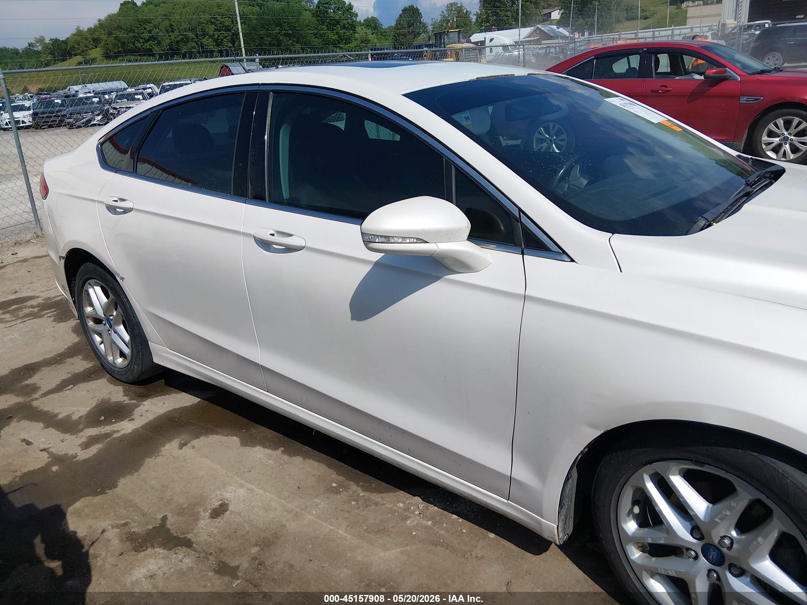 2013 Ford Fusion Se White vin: 3FA6P0HR9DR270123