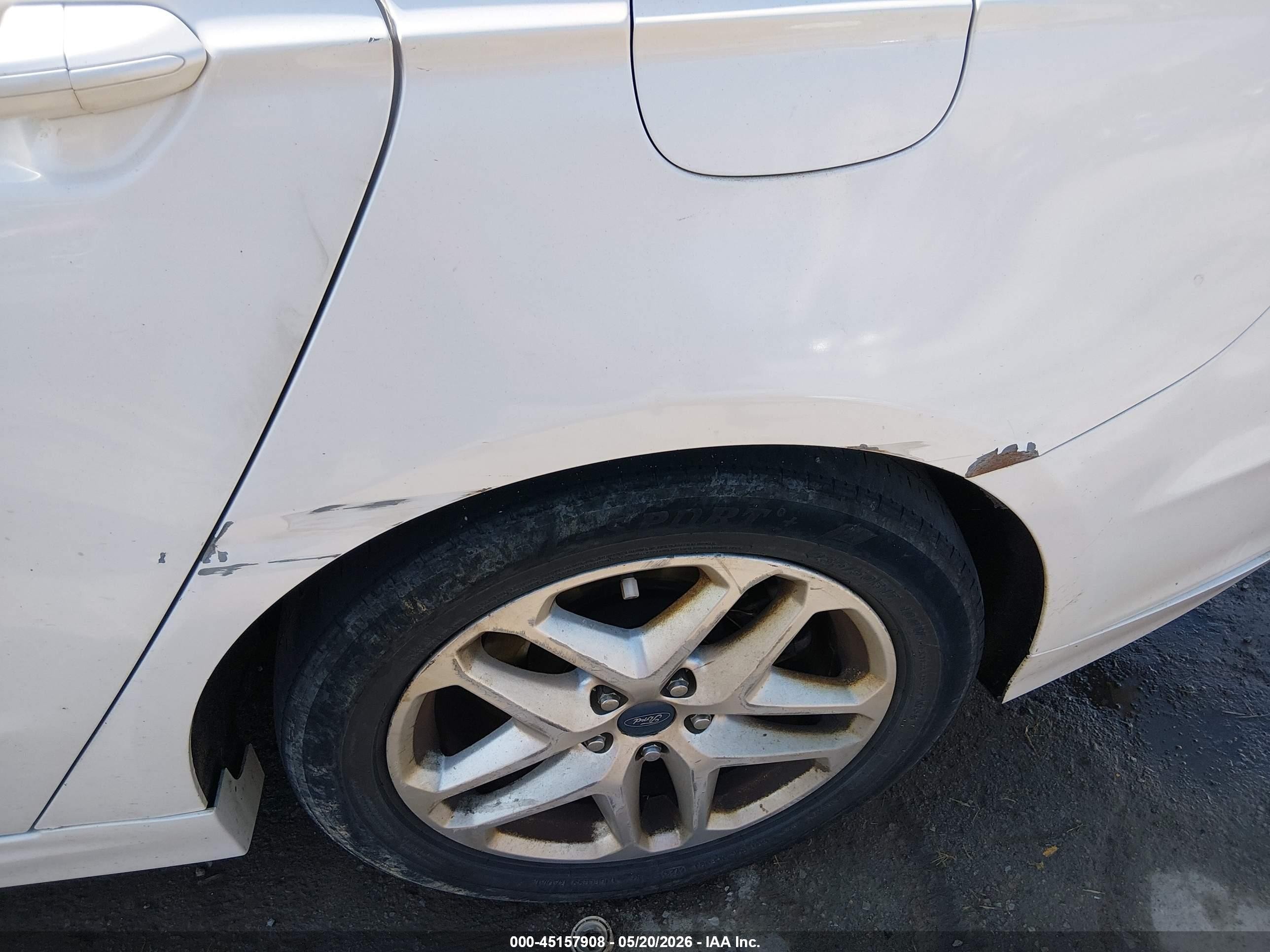 2013 Ford Fusion Se White vin: 3FA6P0HR9DR270123