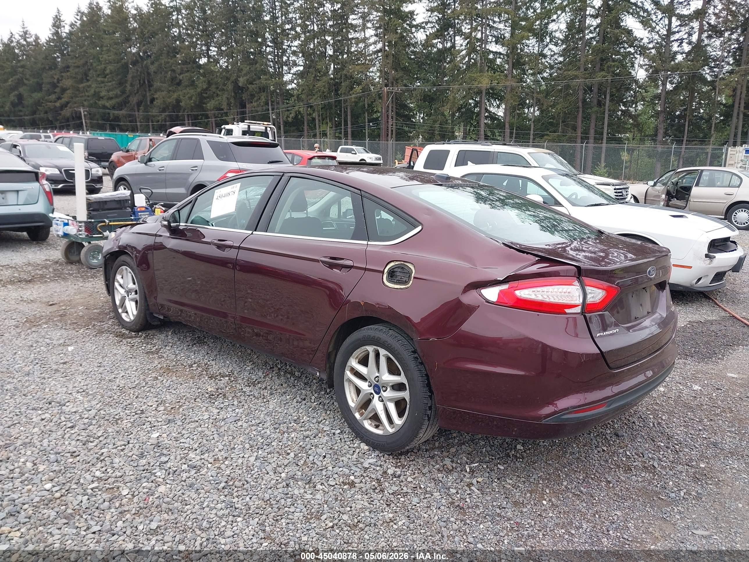 2013 Ford Fusion Se Burgundy vin: 3FA6P0HR9DR292283