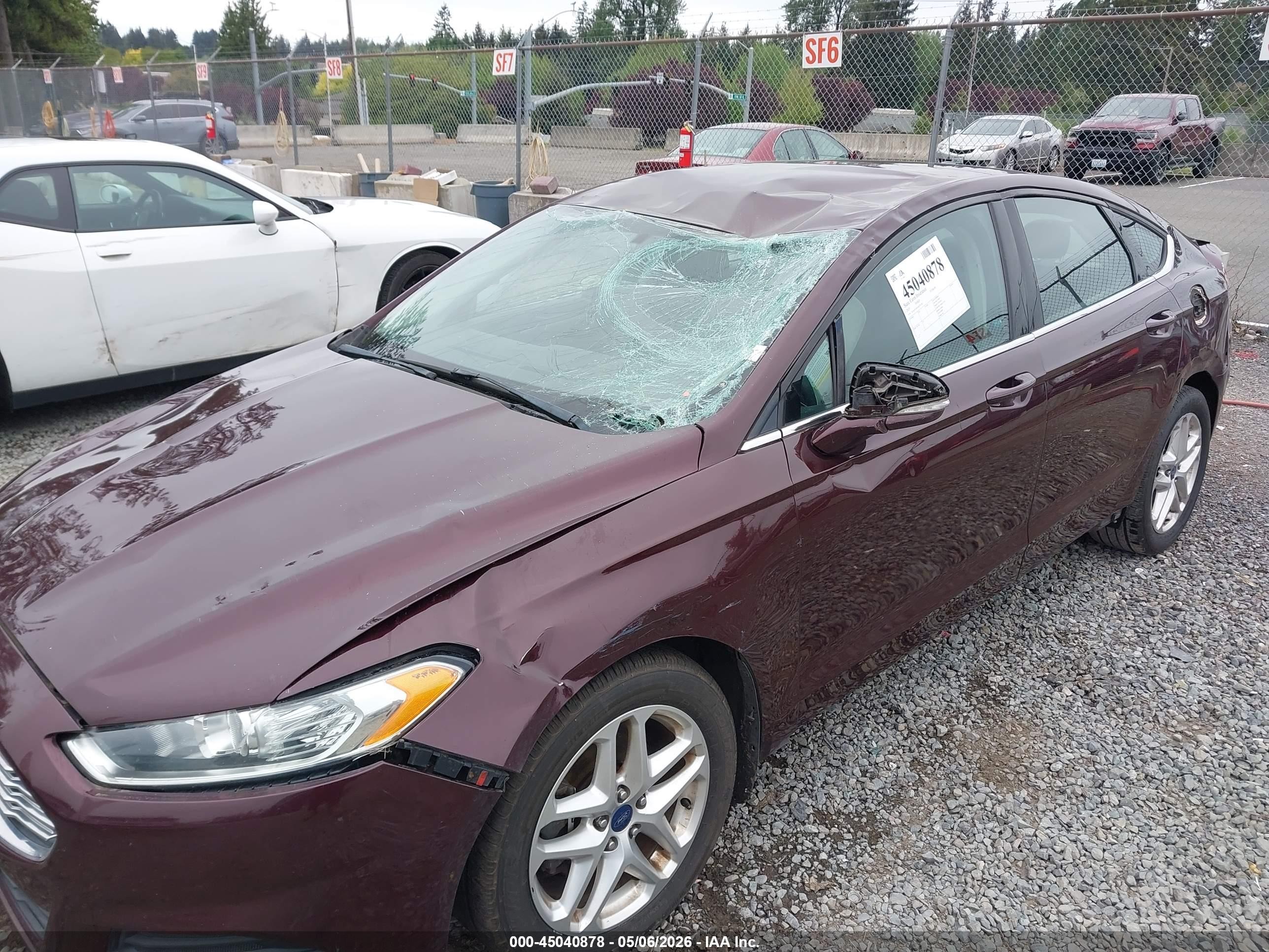 2013 Ford Fusion Se Burgundy vin: 3FA6P0HR9DR292283
