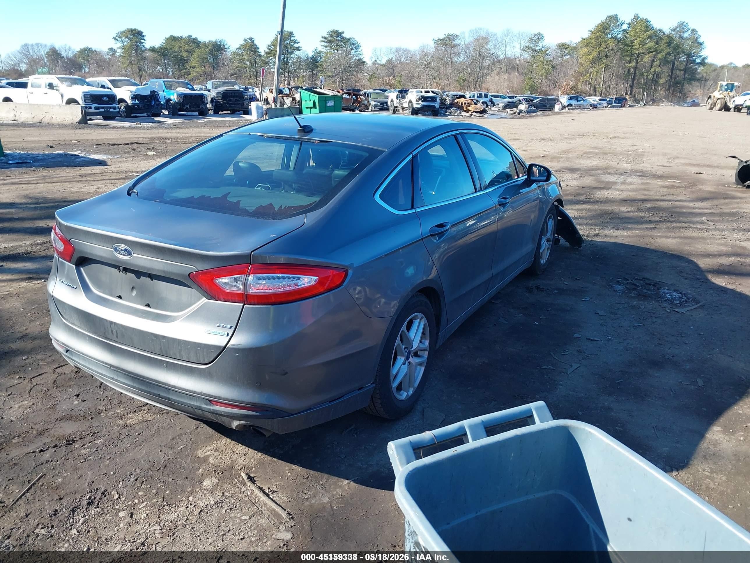 2013 Ford Fusion Se Gray vin: 3FA6P0HRXDR166739