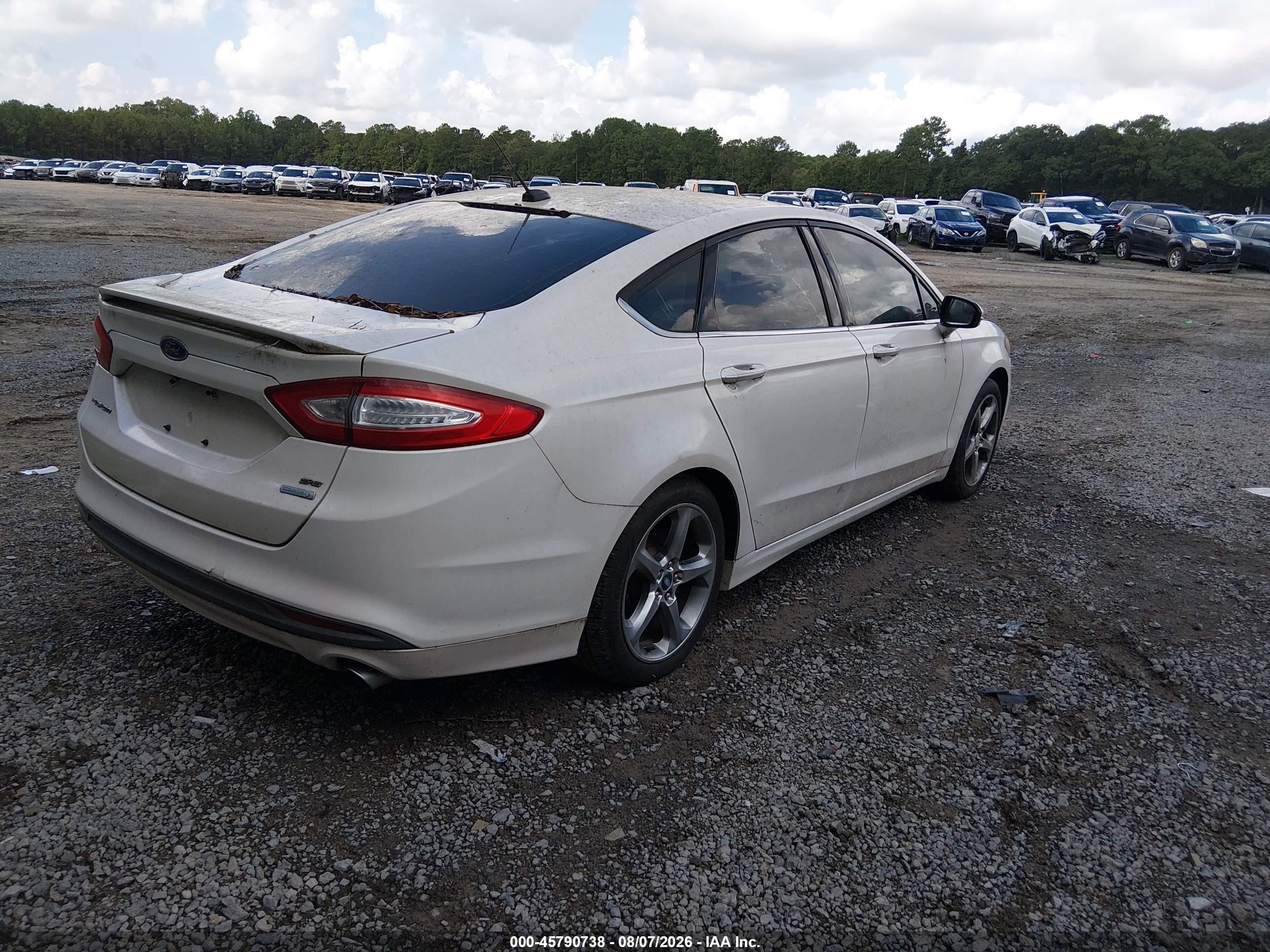 2013 Ford Fusion Se White vin: 3FA6P0HRXDR167549