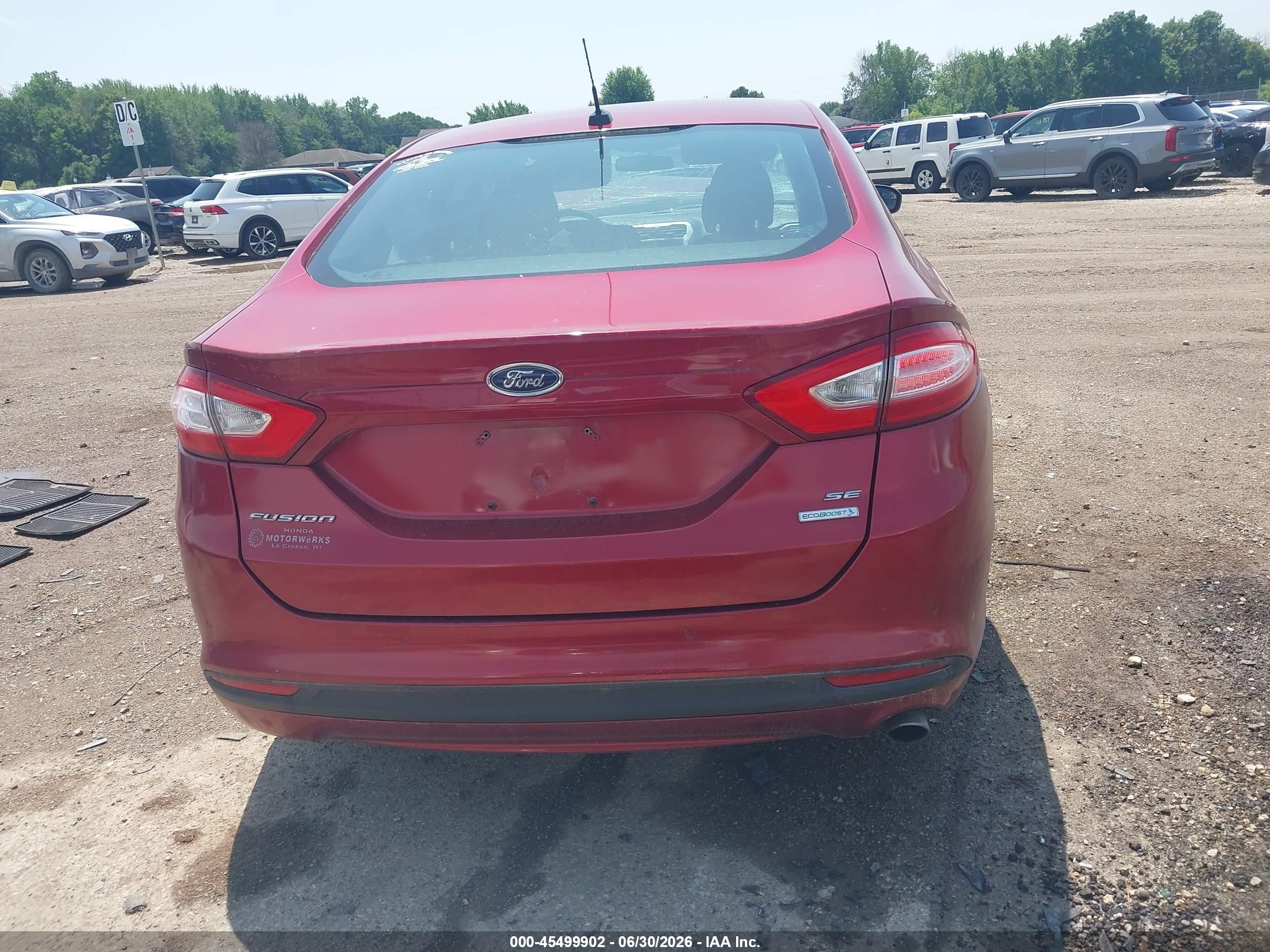 2013 Ford Fusion Se Red vin: 3FA6P0HRXDR168149
