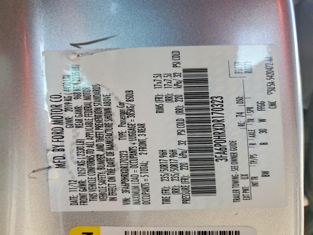 2013 Ford Fusion Se Серебряный vin: 3FA6P0HRXDR170323