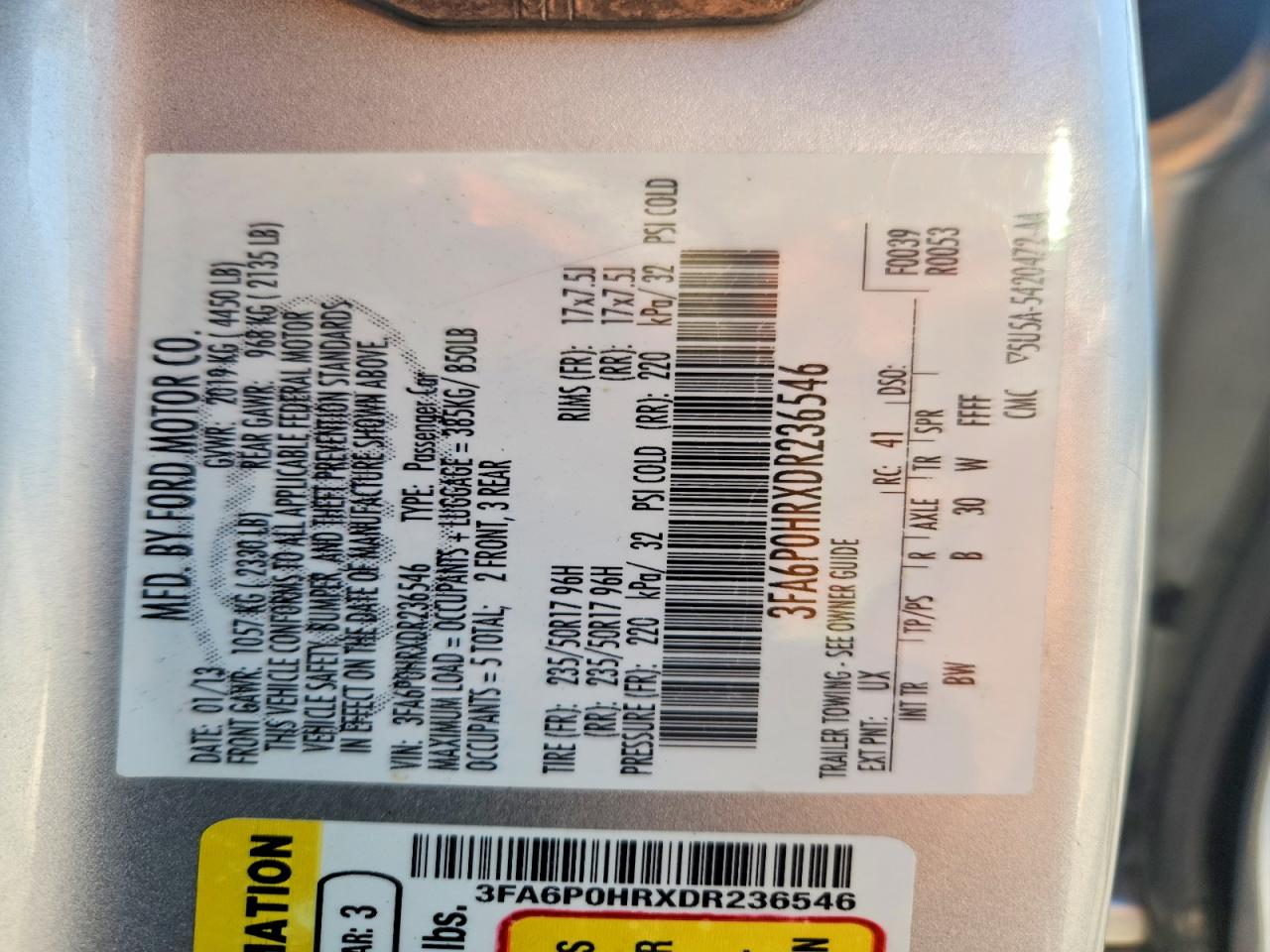 2013 Ford Fusion Se Silver vin: 3FA6P0HRXDR236546