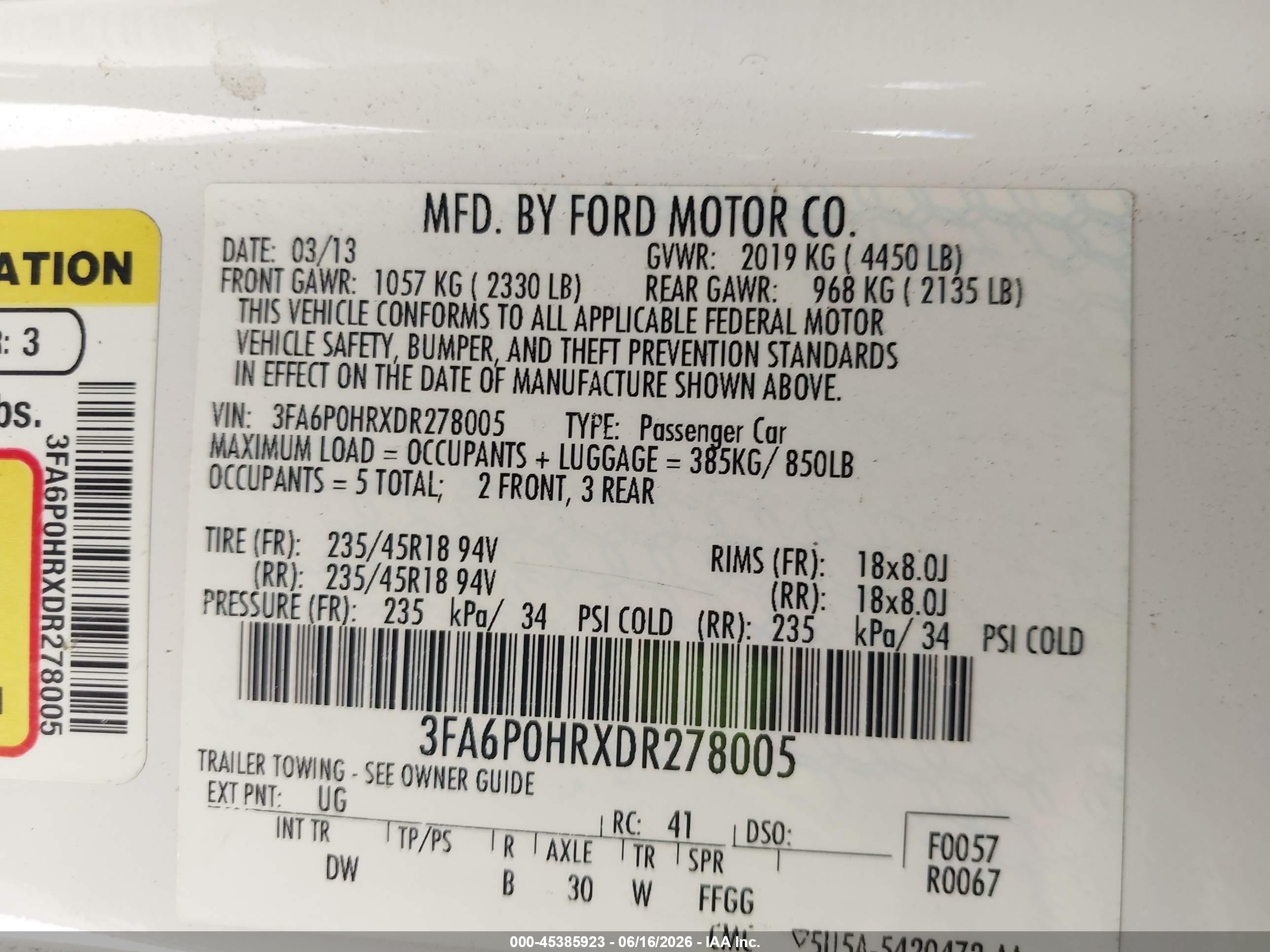 2013 Ford Fusion Se Белый vin: 3FA6P0HRXDR278005