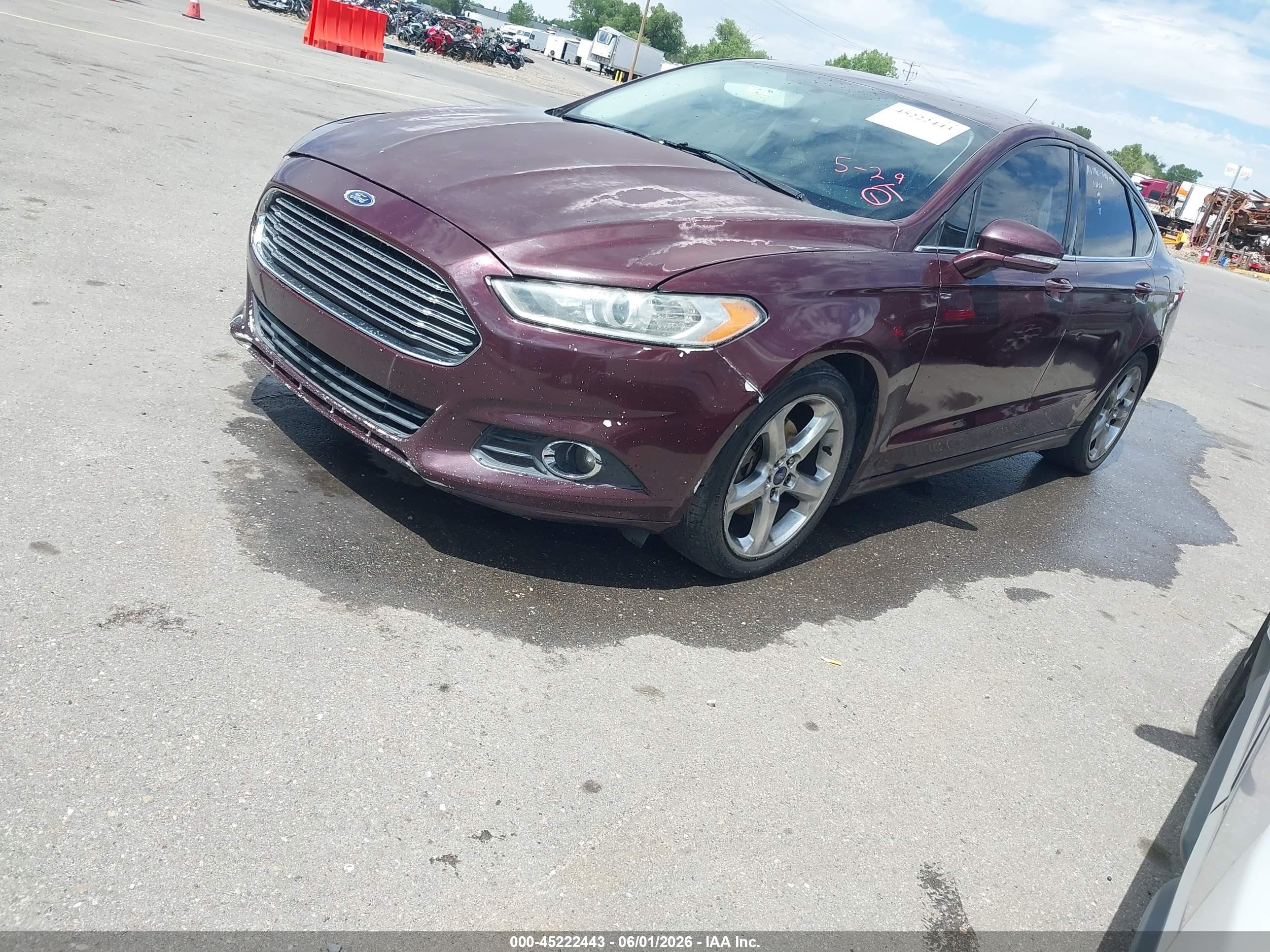 2013 Ford Fusion Se Бордовый vin: 3FA6P0HRXDR324335