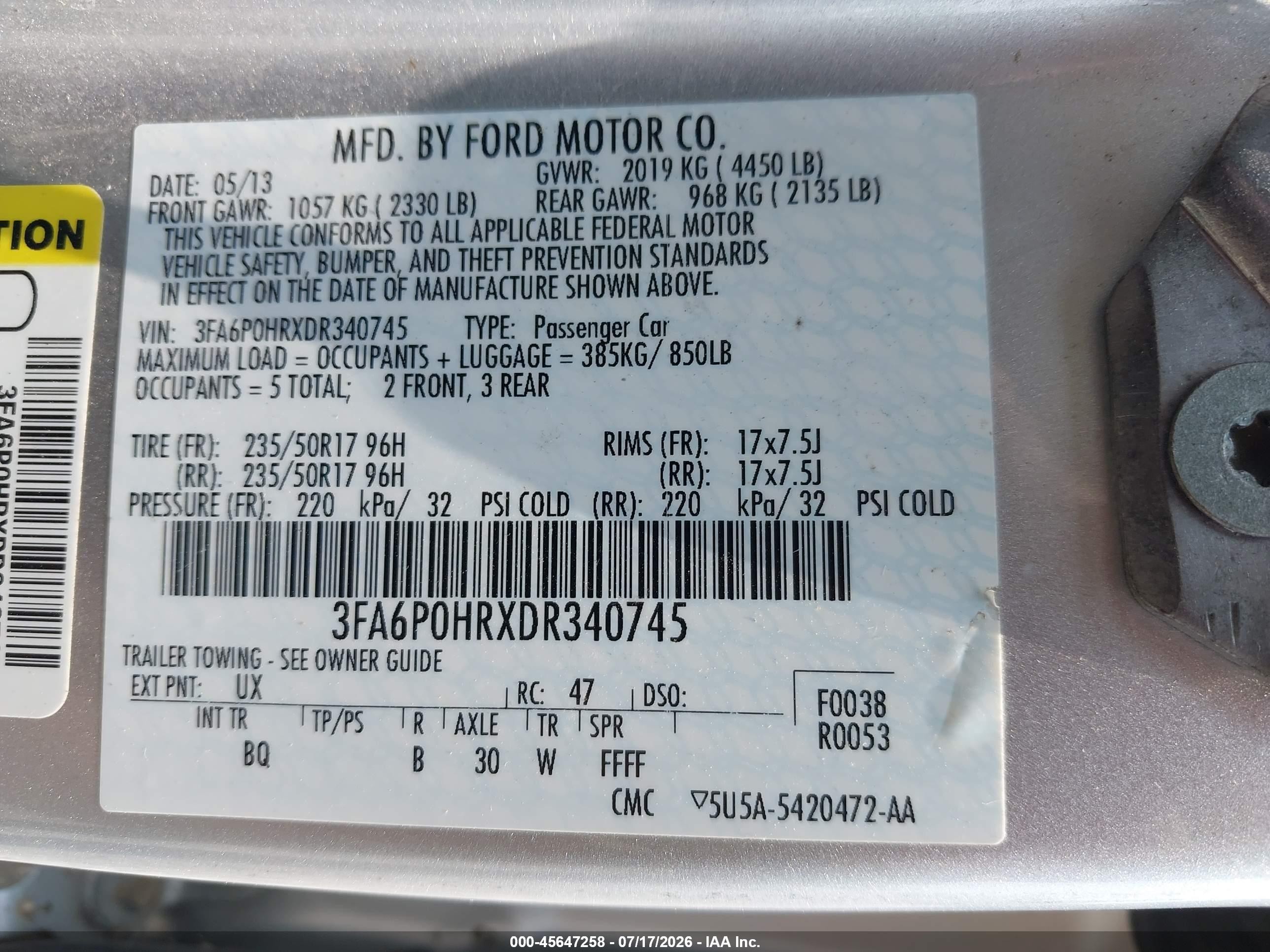 2013 Ford Fusion Se Silver vin: 3FA6P0HRXDR340745