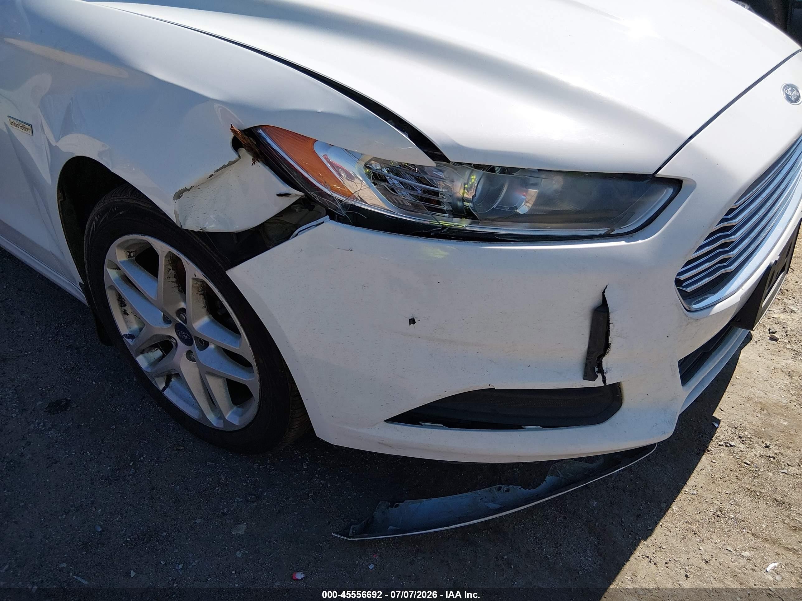 2013 Ford Fusion Se White vin: 3FA6P0HRXDR343824