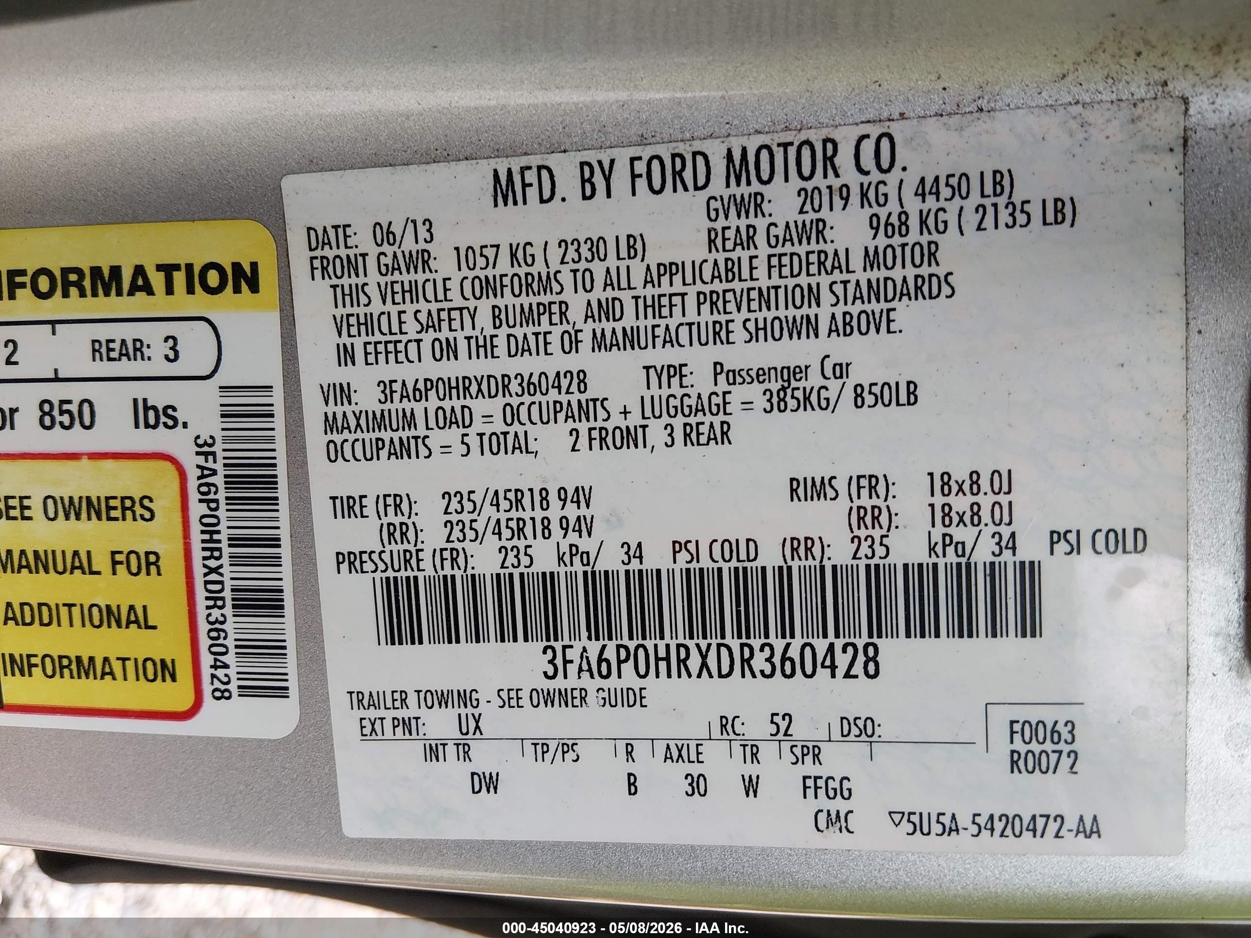 2013 Ford Fusion Se Silver vin: 3FA6P0HRXDR360428