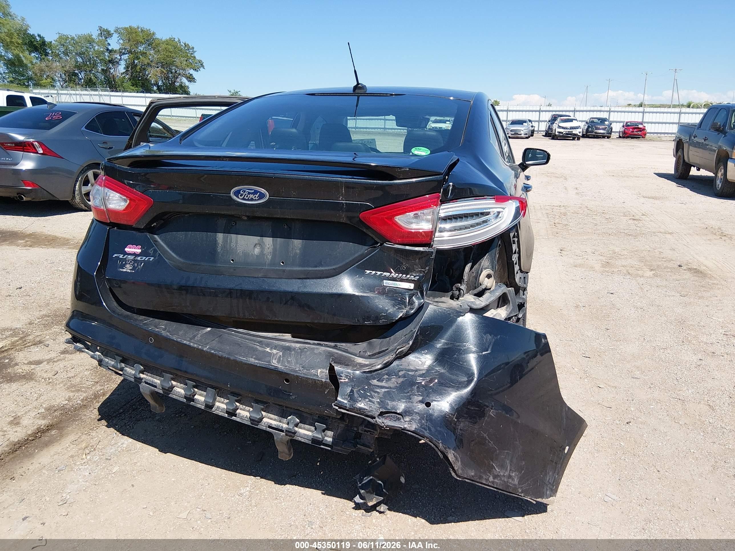 2013 Ford Fusion Titanium Black vin: 3FA6P0K90DR211387