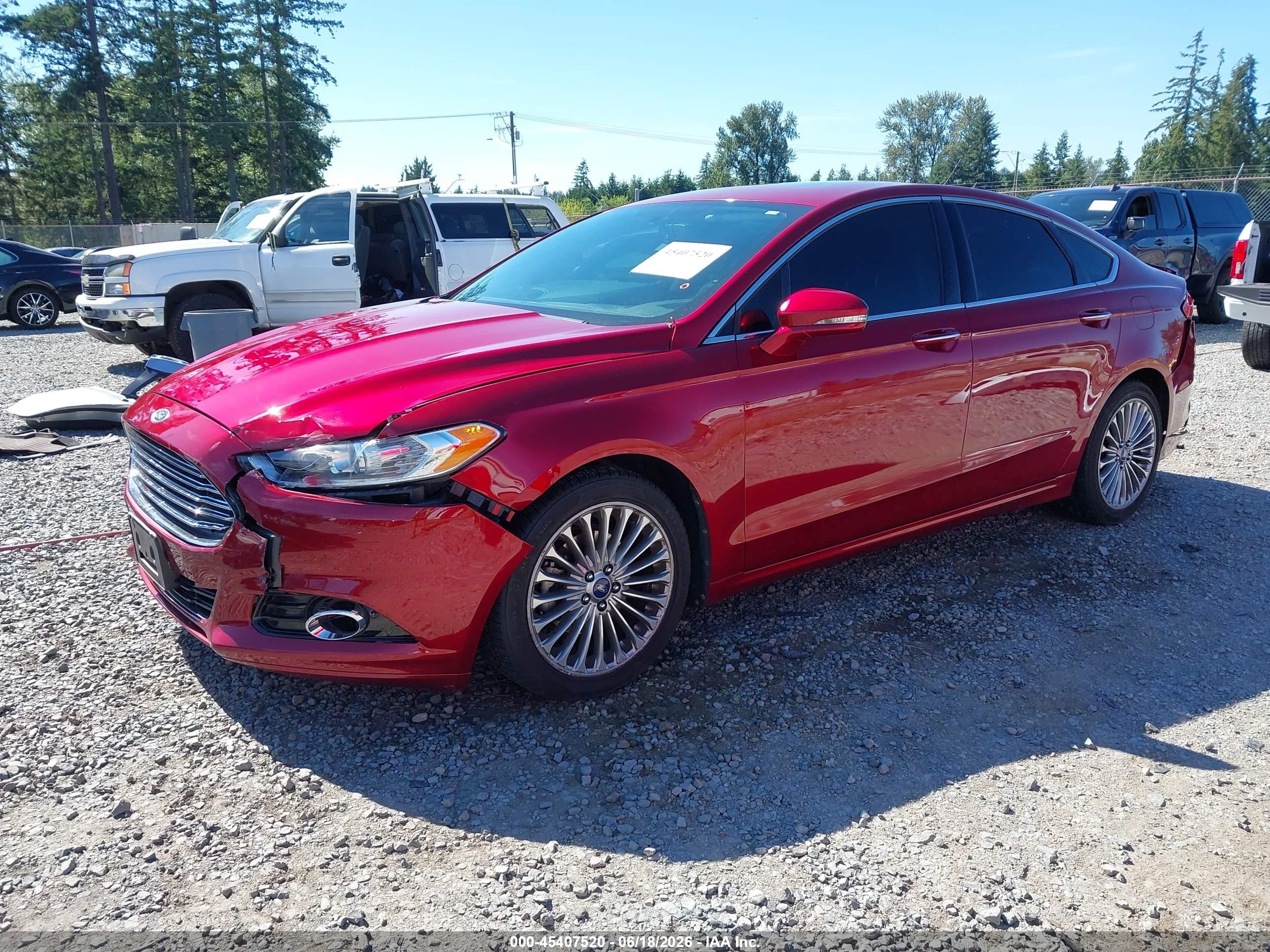2013 Ford Fusion Titanium Red vin: 3FA6P0K90DR220316