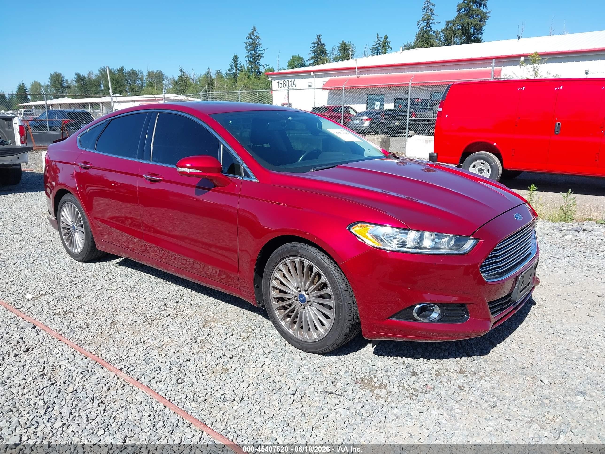 2013 Ford Fusion Titanium Red vin: 3FA6P0K90DR220316