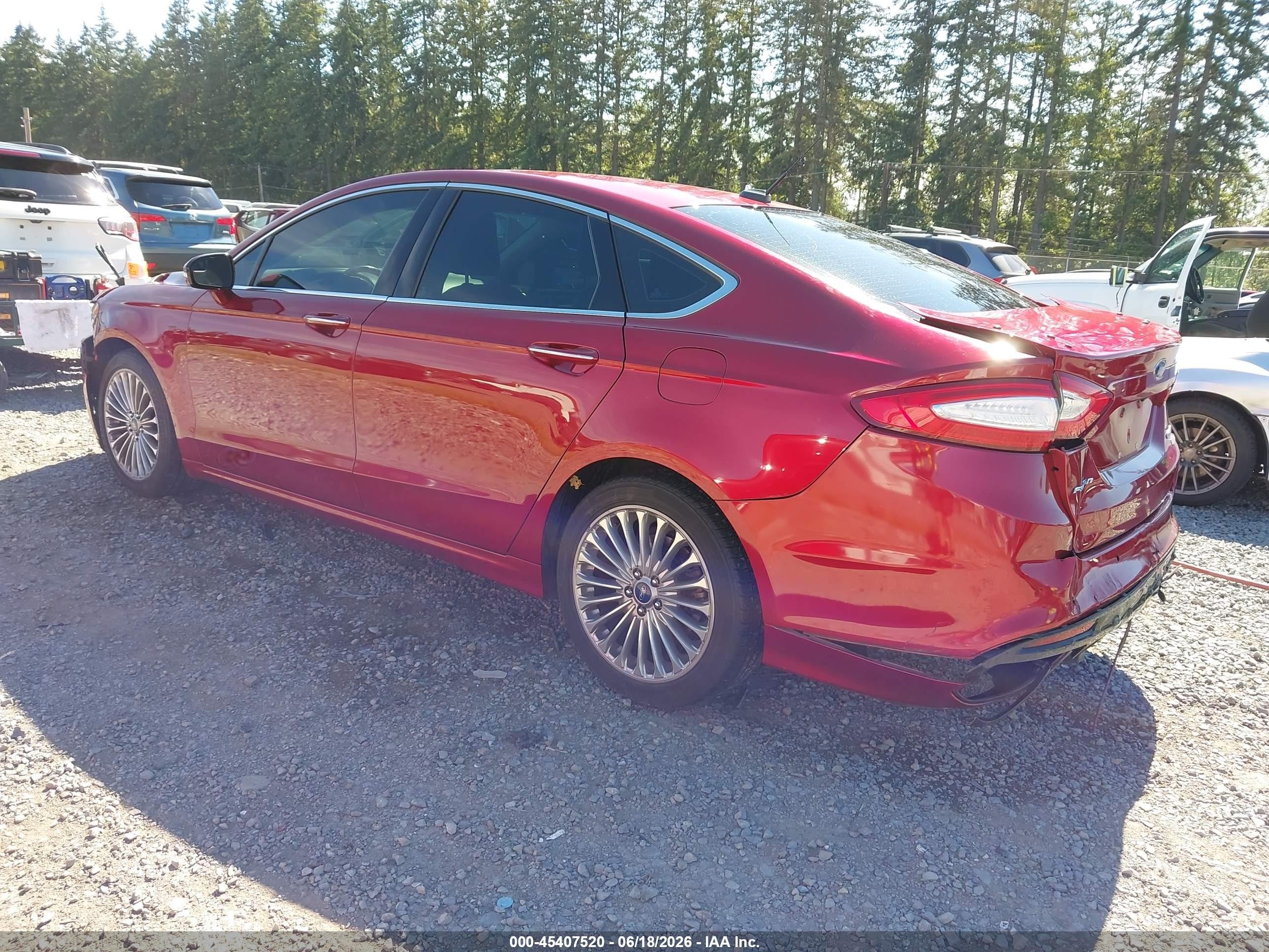 2013 Ford Fusion Titanium Red vin: 3FA6P0K90DR220316