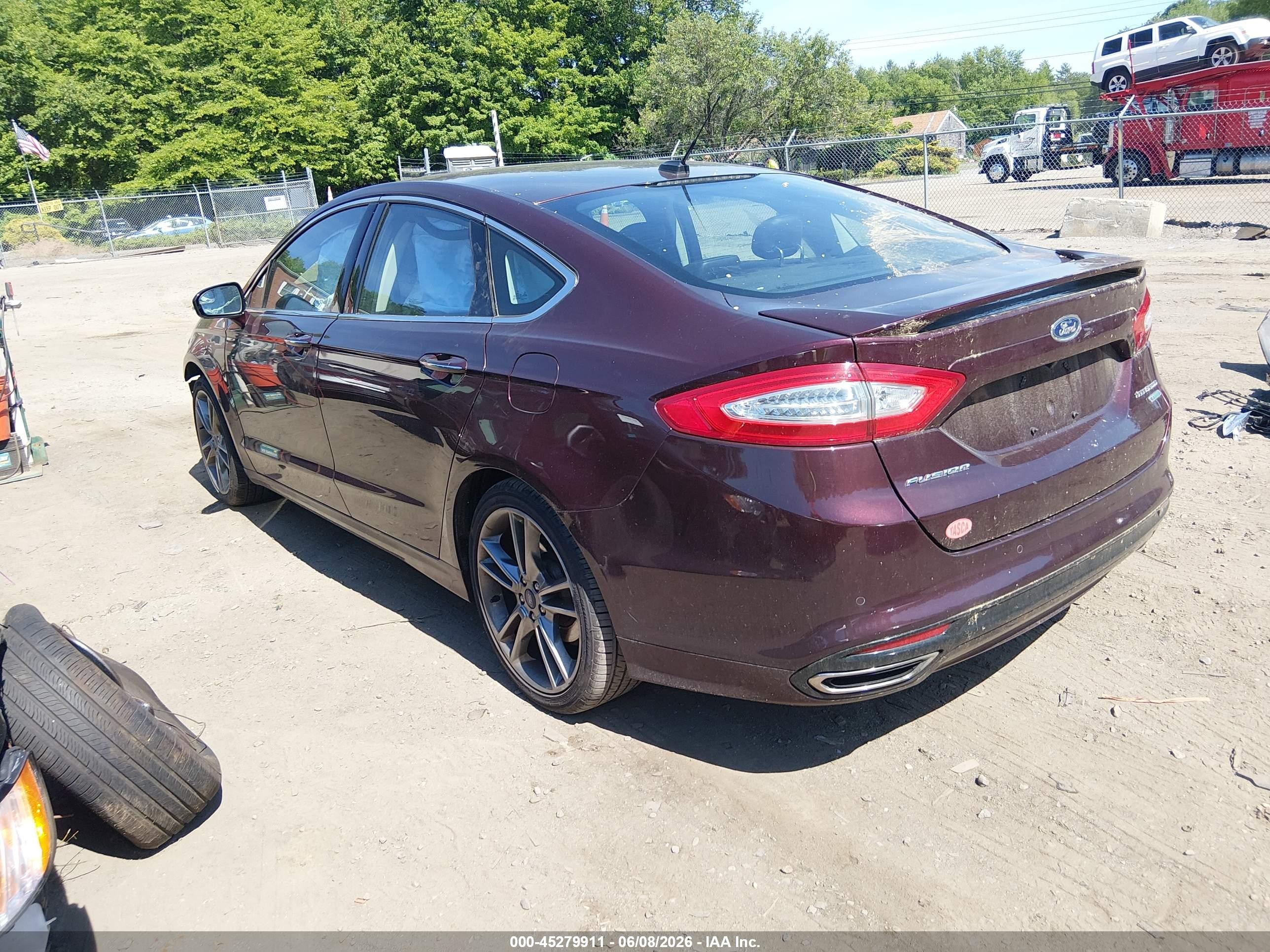 2013 Ford Fusion Titanium Бордовый vin: 3FA6P0K90DR335997