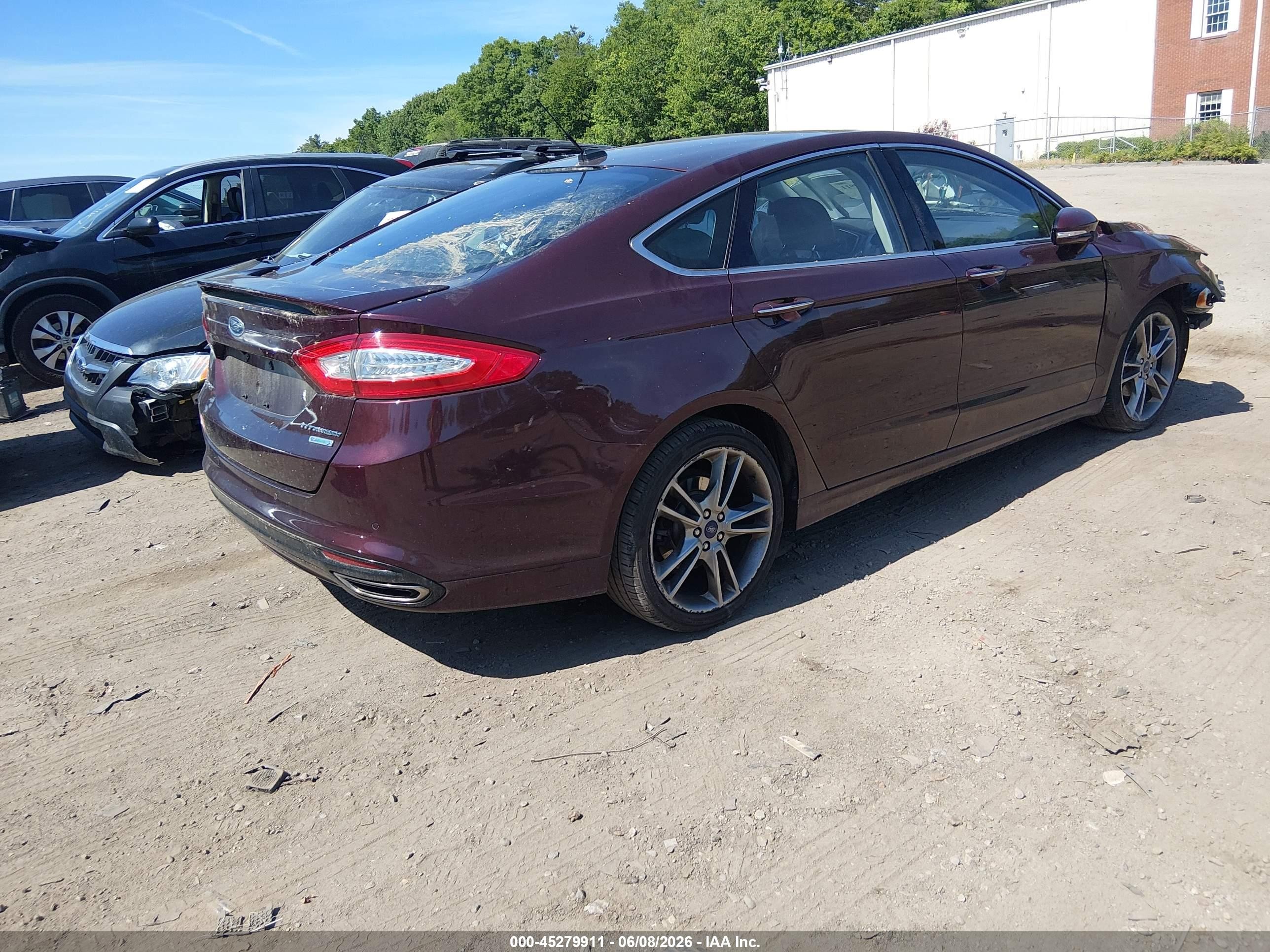 2013 Ford Fusion Titanium Бордовый vin: 3FA6P0K90DR335997