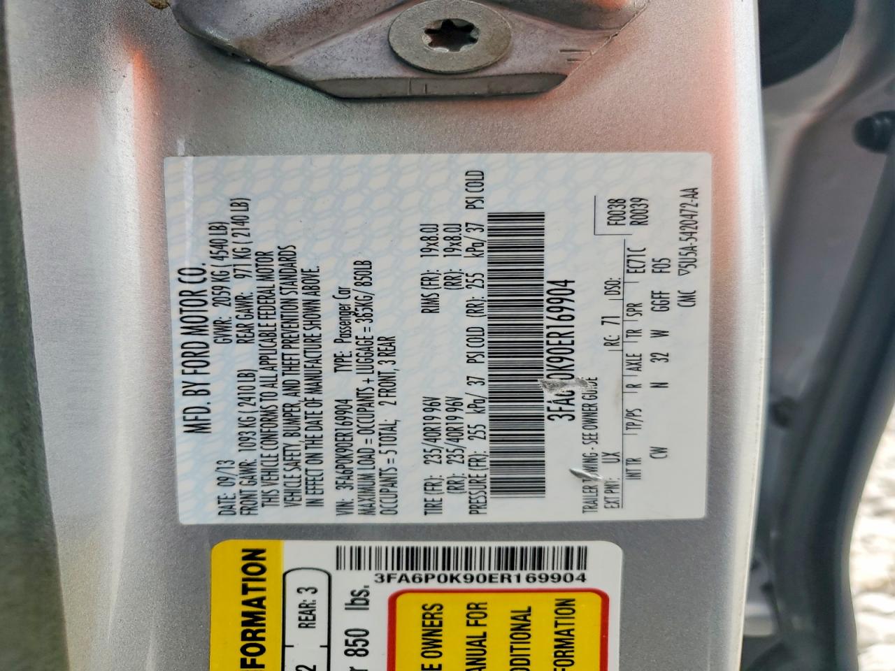 2014 Ford Fusion Titanium Серебряный vin: 3FA6P0K90ER169904
