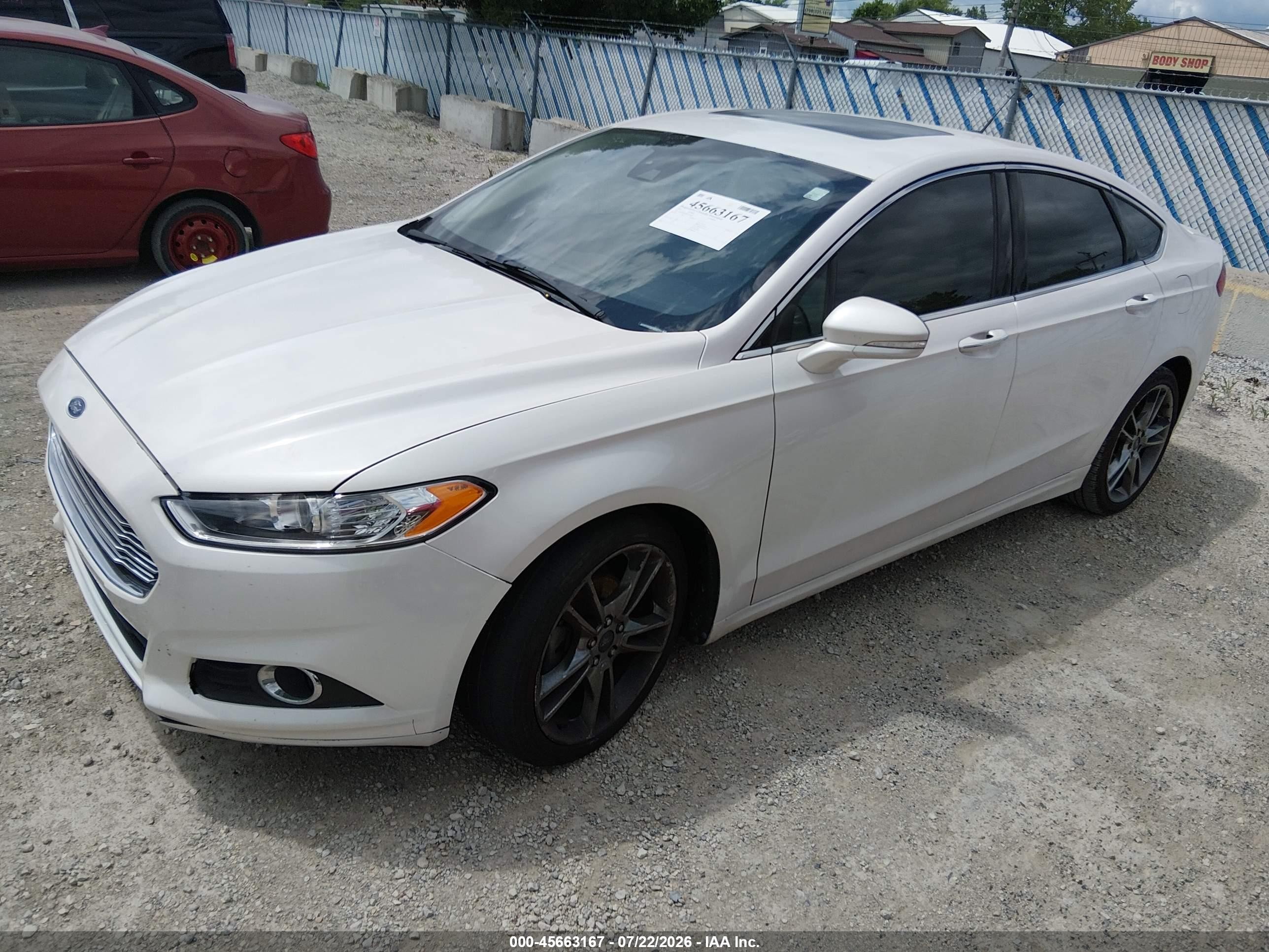 2014 Ford Fusion Titanium Белый vin: 3FA6P0K90ER255066