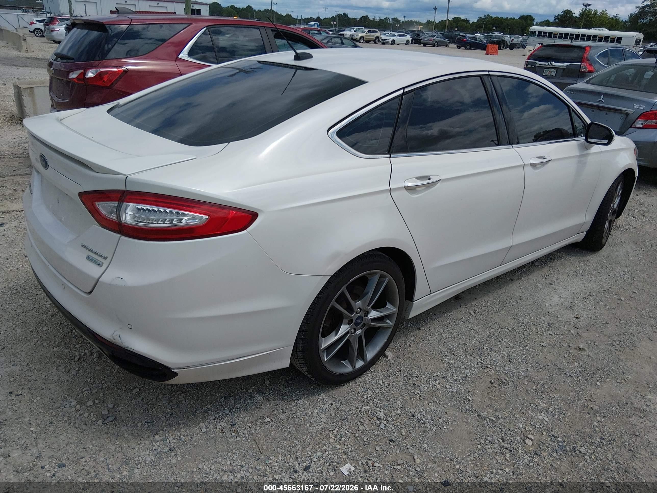 2014 Ford Fusion Titanium Белый vin: 3FA6P0K90ER255066
