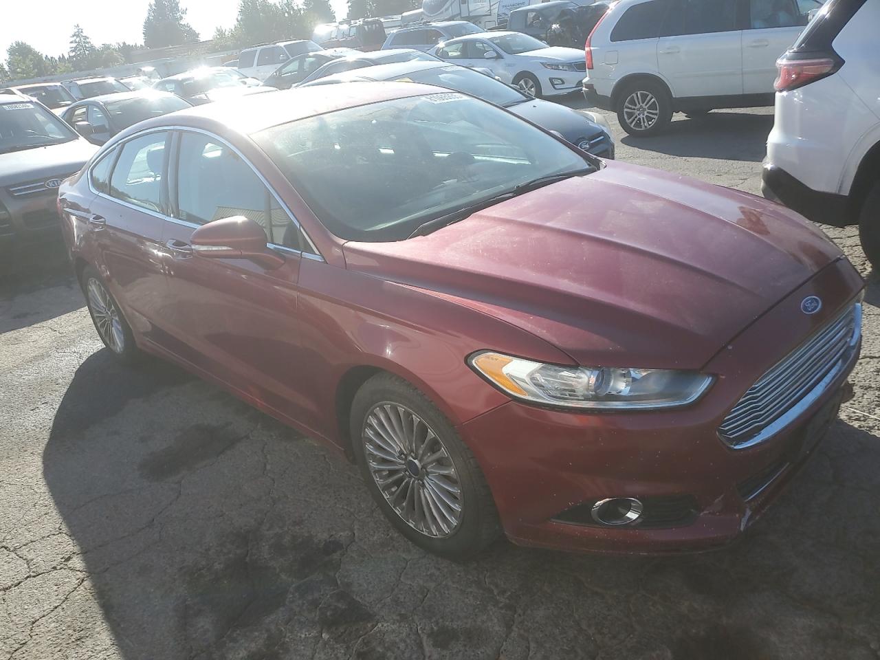 2014 Ford Fusion Titanium Red vin: 3FA6P0K90ER294112