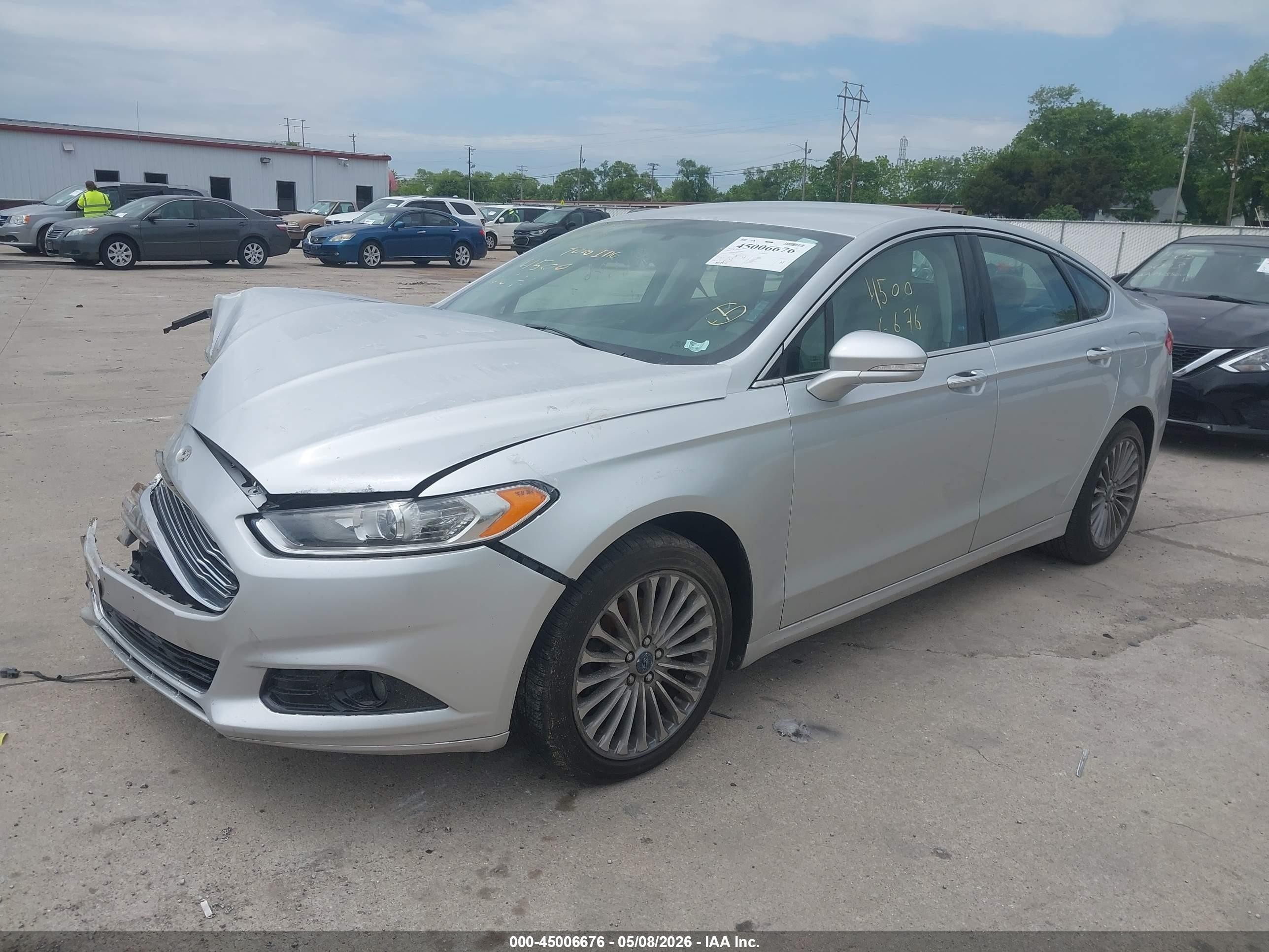 2014 Ford Fusion Titanium Серебряный vin: 3FA6P0K90ER322233