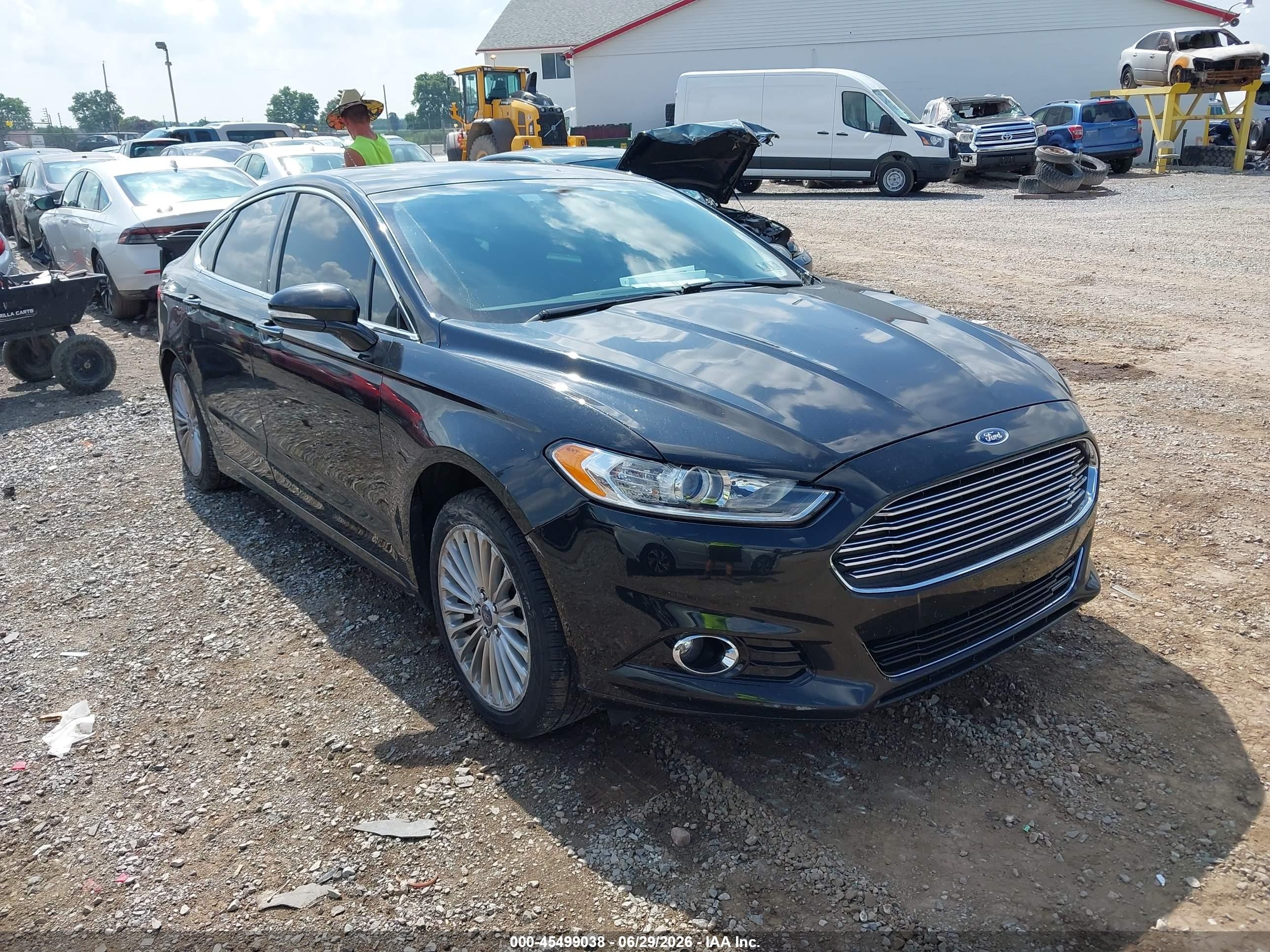 2014 Ford Fusion Titanium Черный vin: 3FA6P0K90ER382481