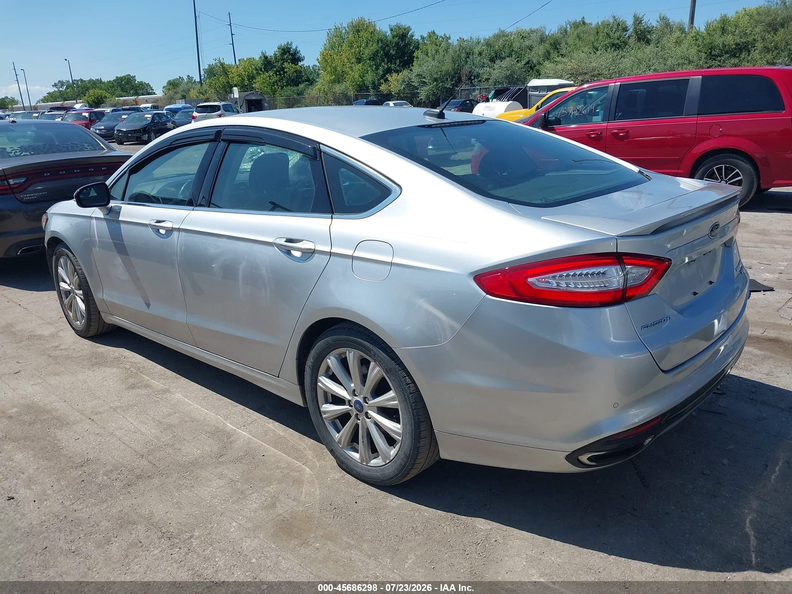 2015 Ford Fusion Titanium Silver vin: 3FA6P0K90FR103371