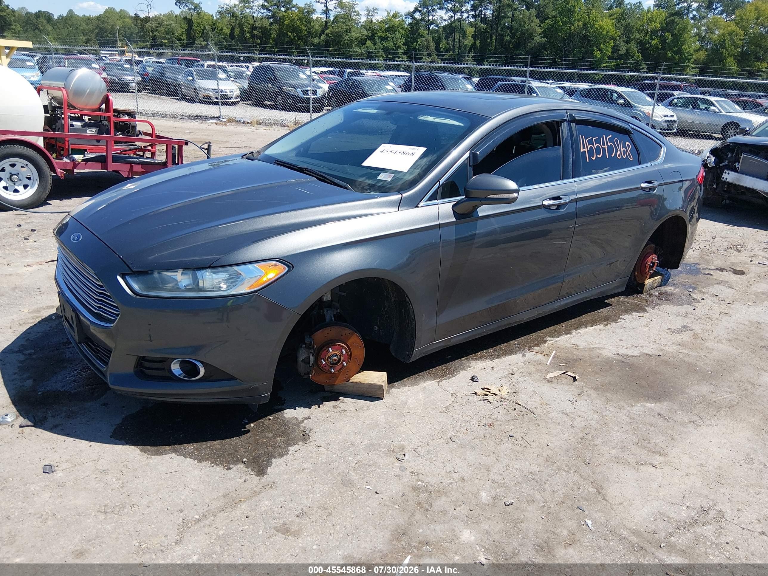 2016 Ford Fusion Titanium Серый vin: 3FA6P0K90GR332229