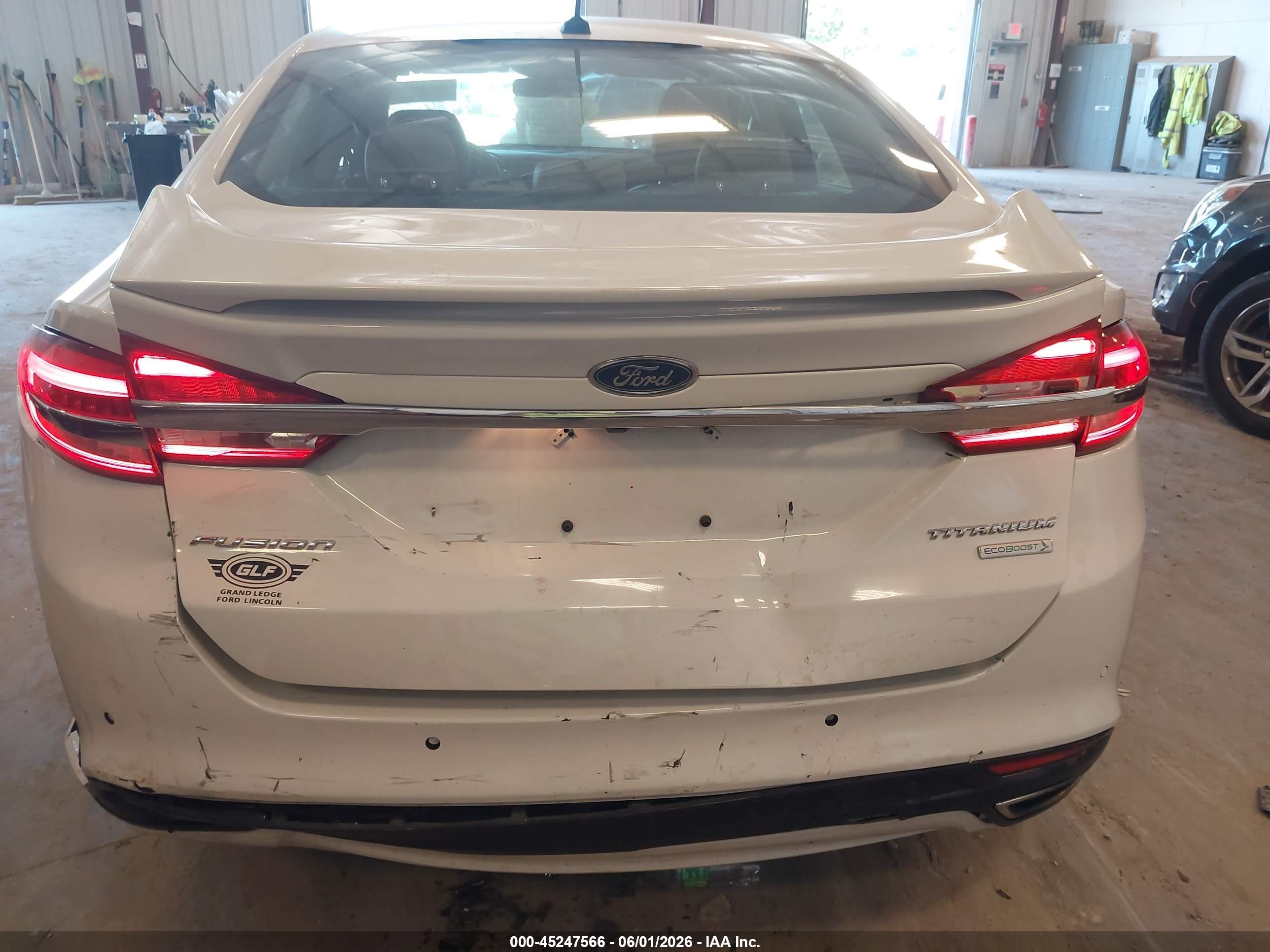 2017 Ford Fusion Titanium White vin: 3FA6P0K90HR175495