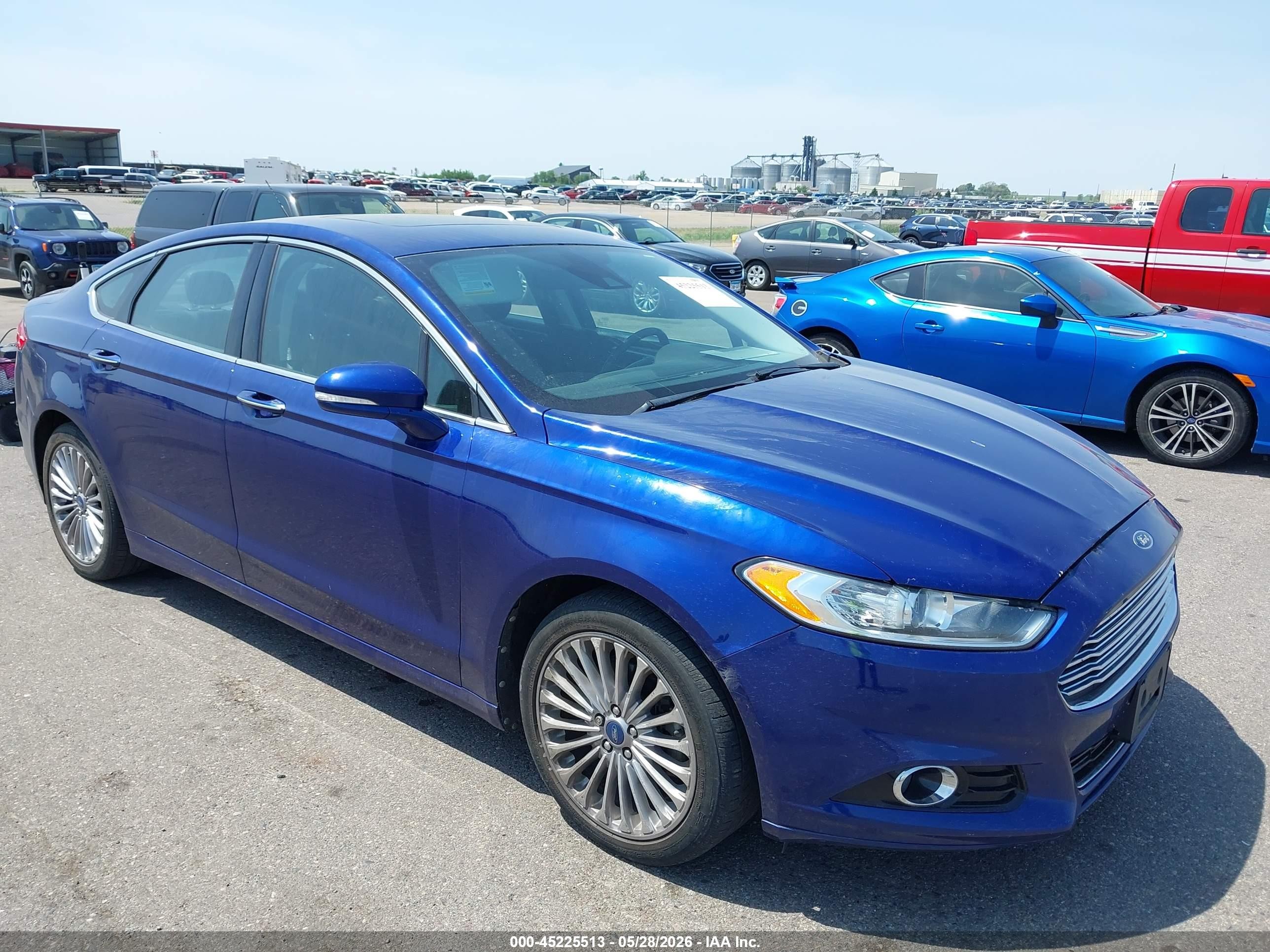 2013 Ford Fusion Titanium Blue vin: 3FA6P0K91DR103876
