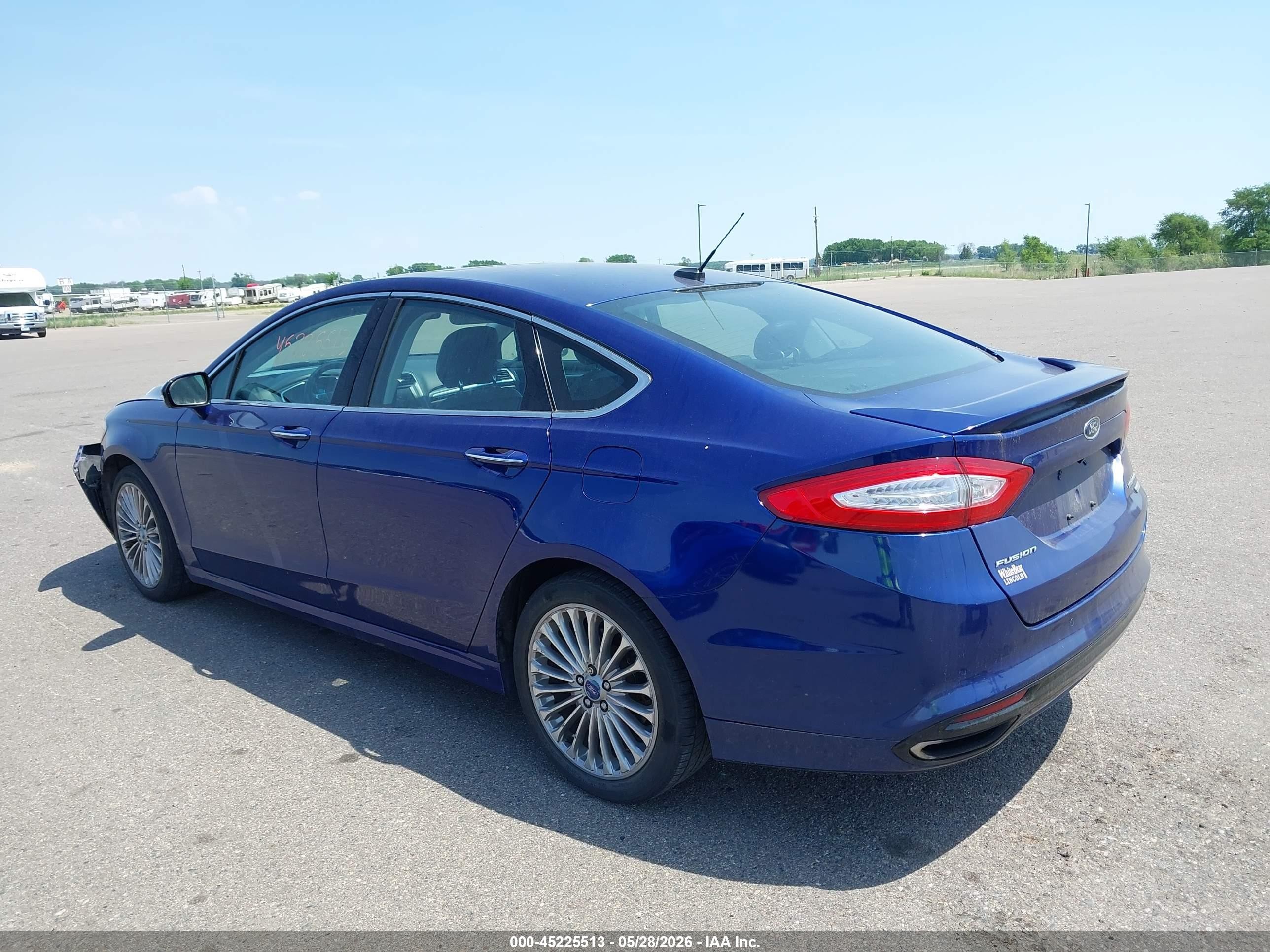 2013 Ford Fusion Titanium Blue vin: 3FA6P0K91DR103876