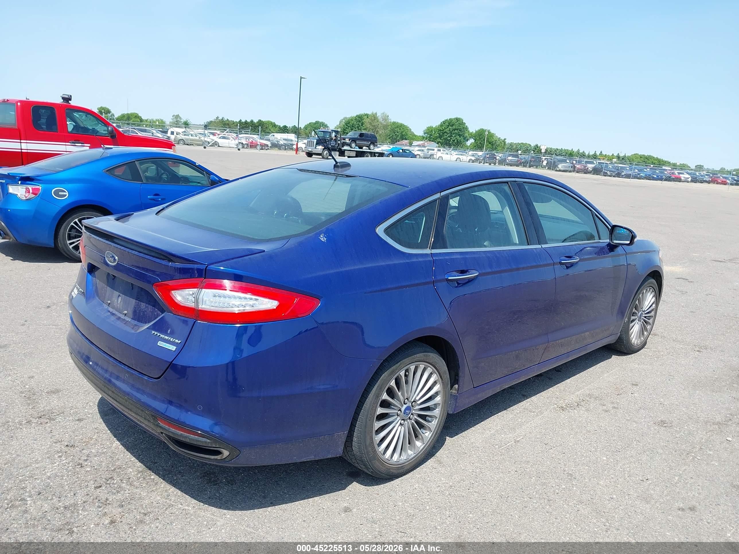 2013 Ford Fusion Titanium Blue vin: 3FA6P0K91DR103876