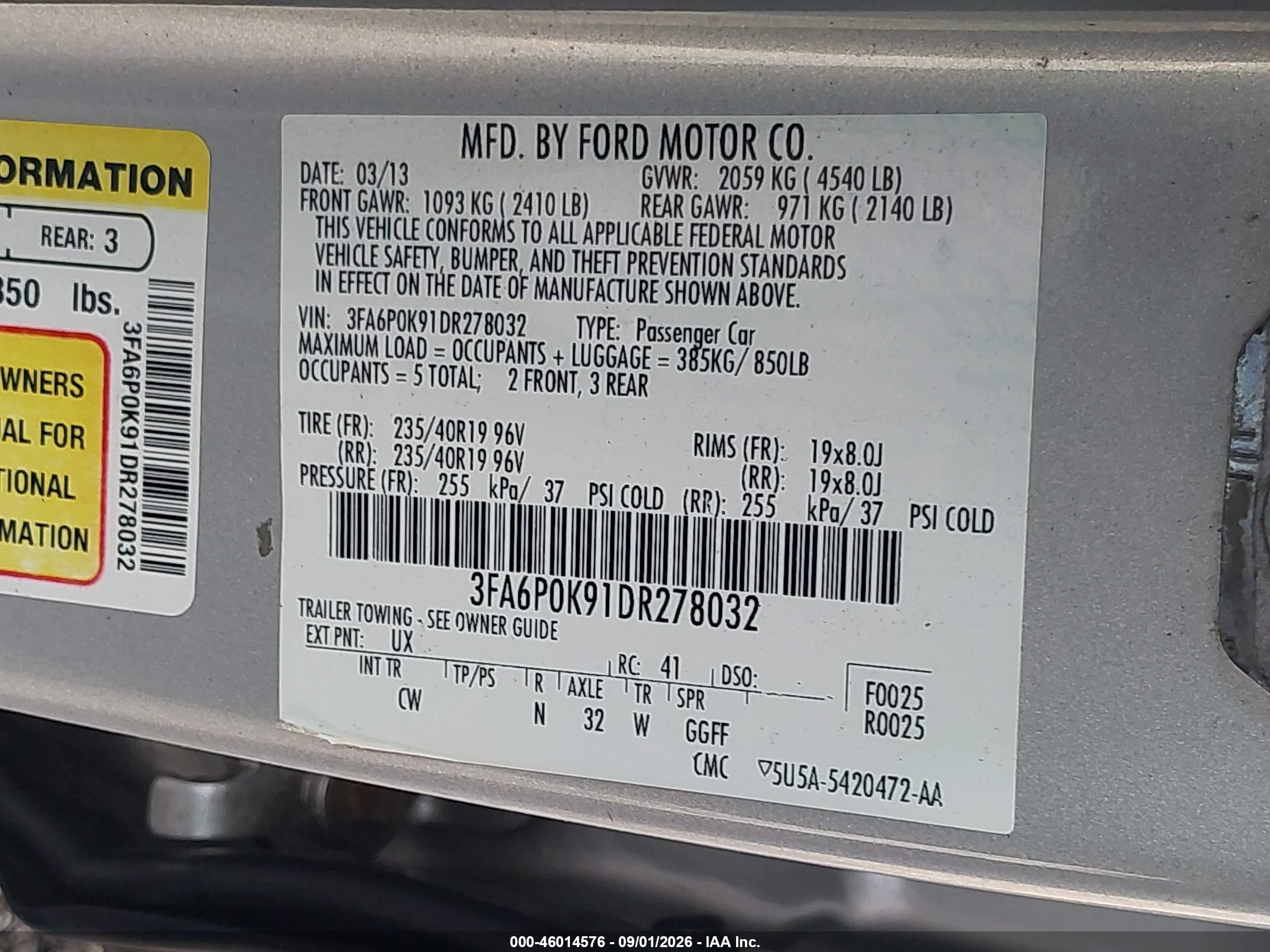 2013 Ford Fusion Titanium Silver vin: 3FA6P0K91DR278032