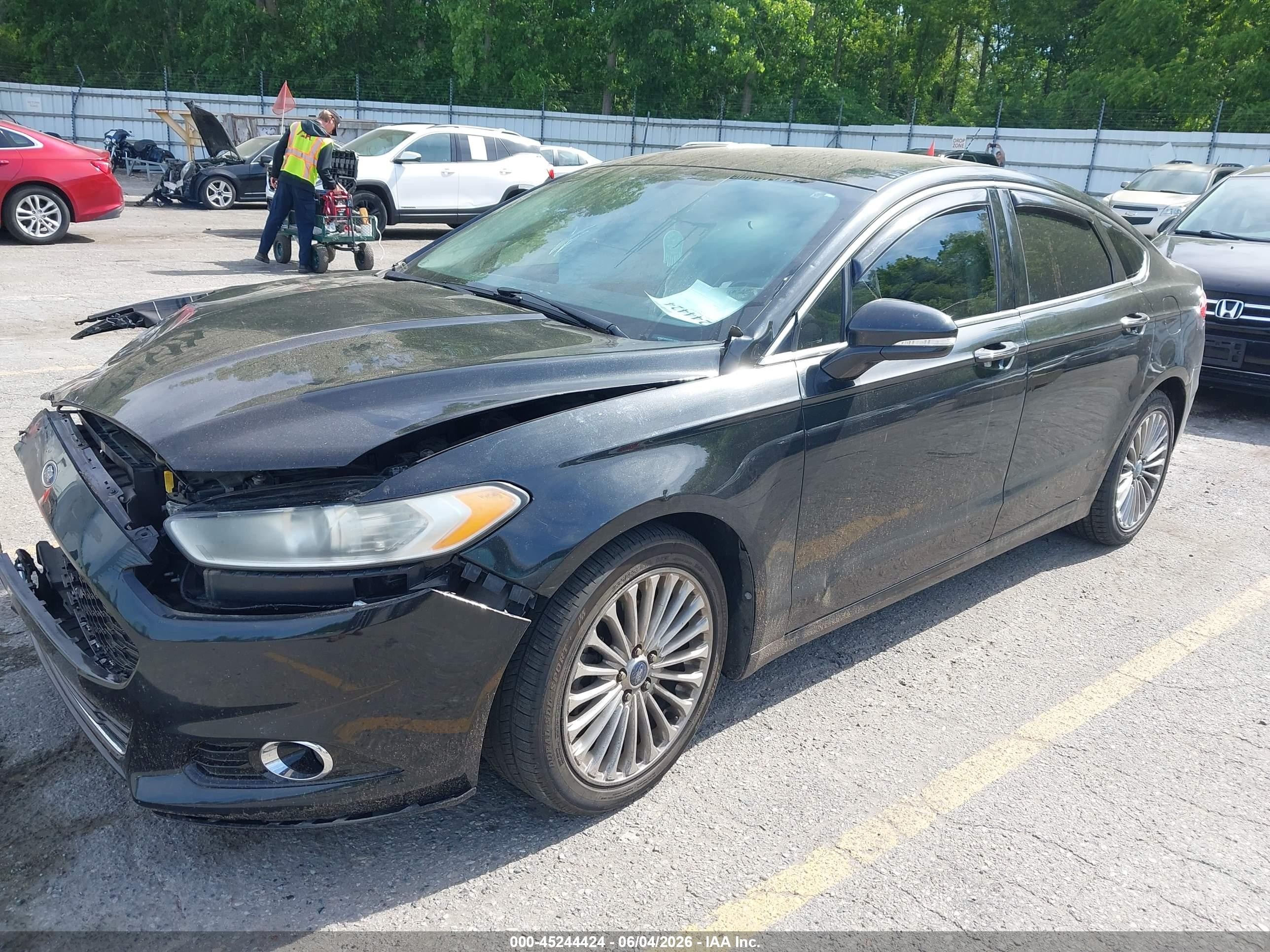 2014 Ford Fusion Titanium Black vin: 3FA6P0K91ER112997