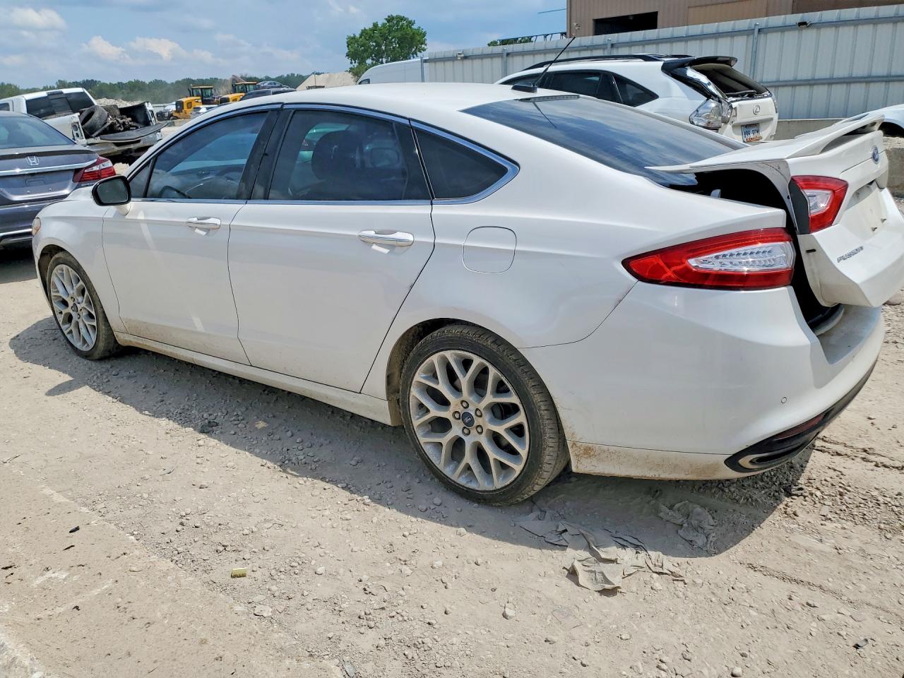 2014 Ford Fusion Titanium White vin: 3FA6P0K91ER133655