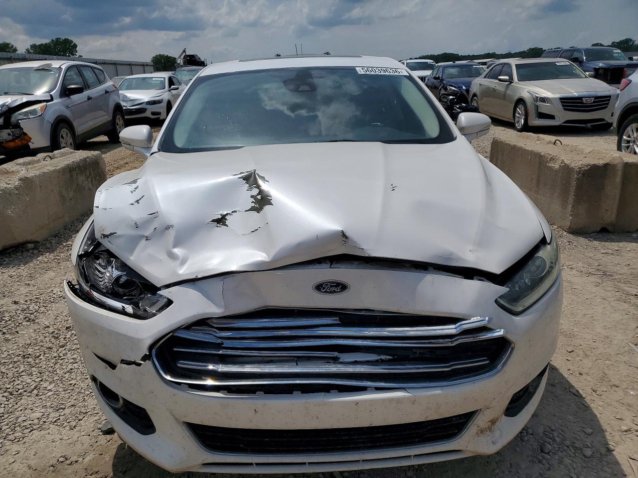 2014 Ford Fusion Titanium White vin: 3FA6P0K91ER133655