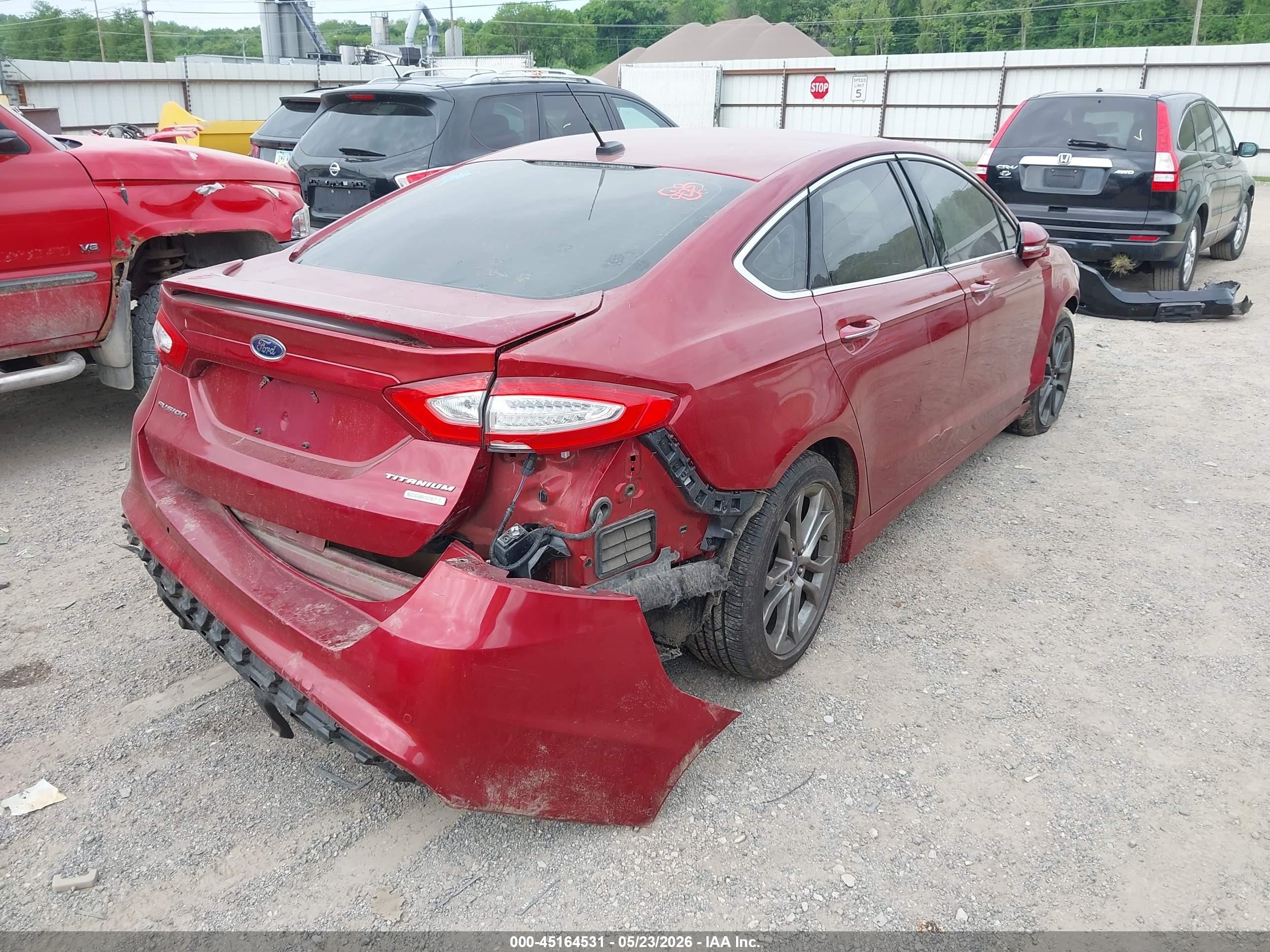 2014 Ford Fusion Titanium Red vin: 3FA6P0K91ER162542