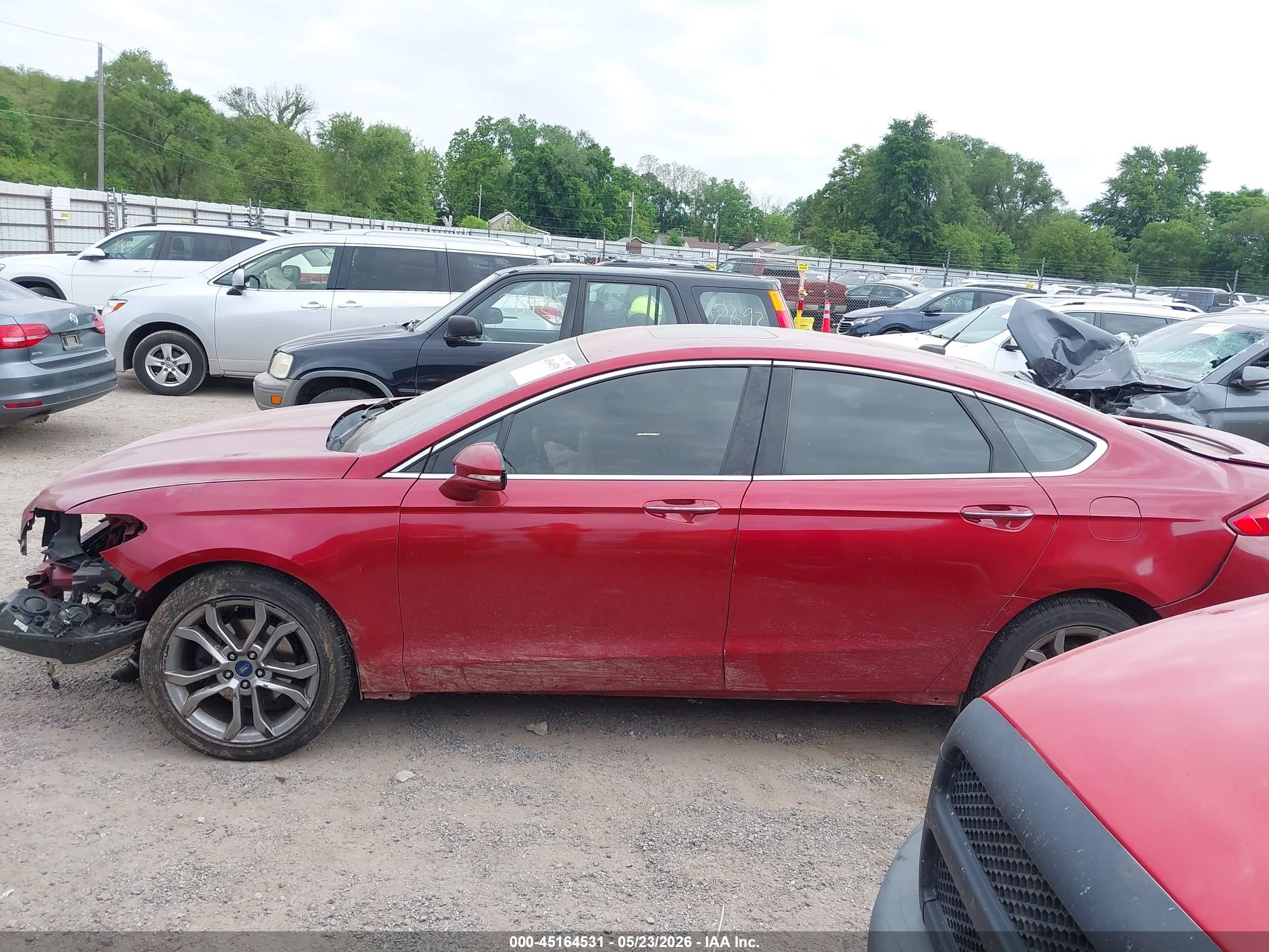 2014 Ford Fusion Titanium Red vin: 3FA6P0K91ER162542