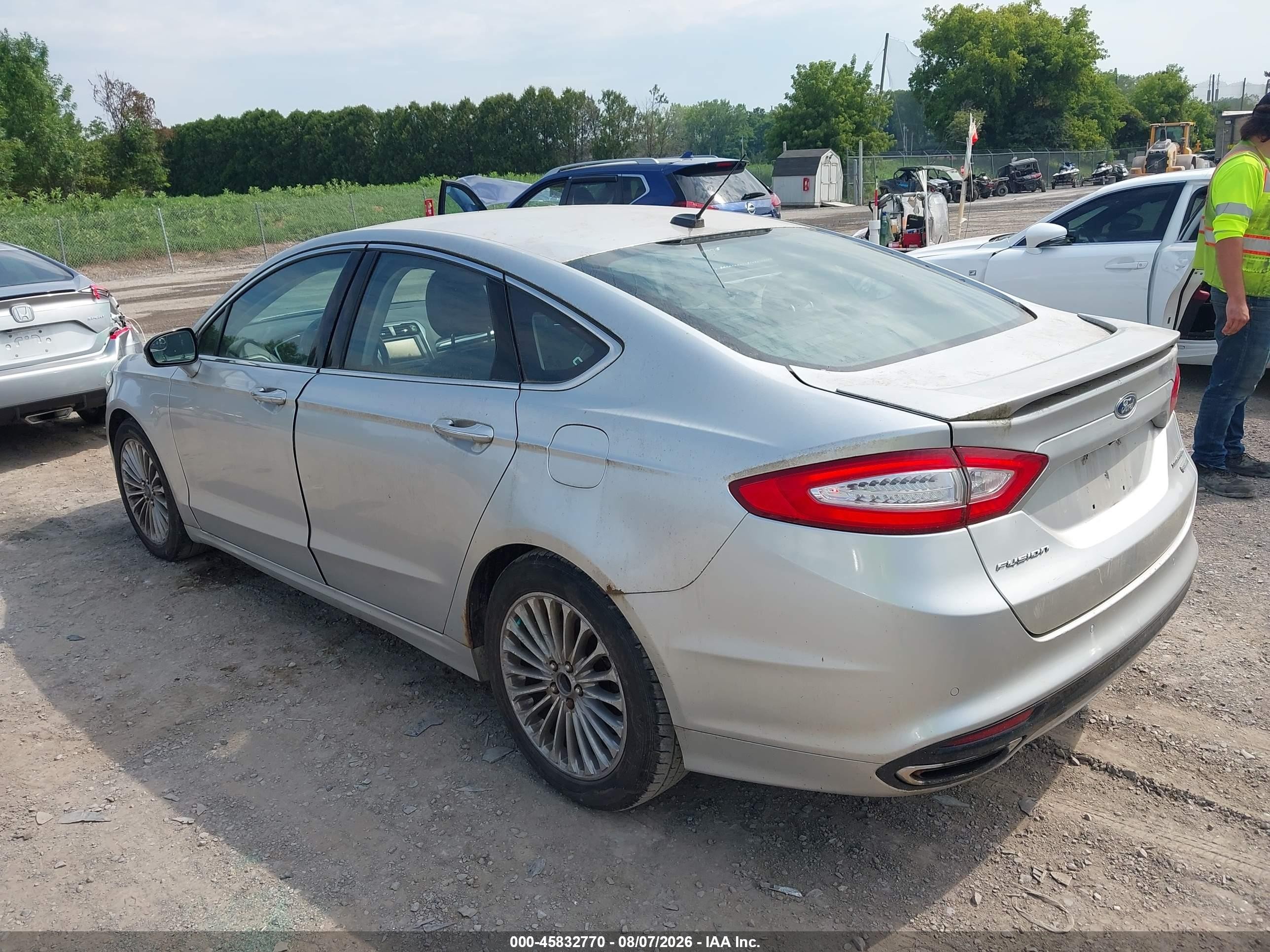 2014 Ford Fusion Titanium Silver vin: 3FA6P0K91ER164923