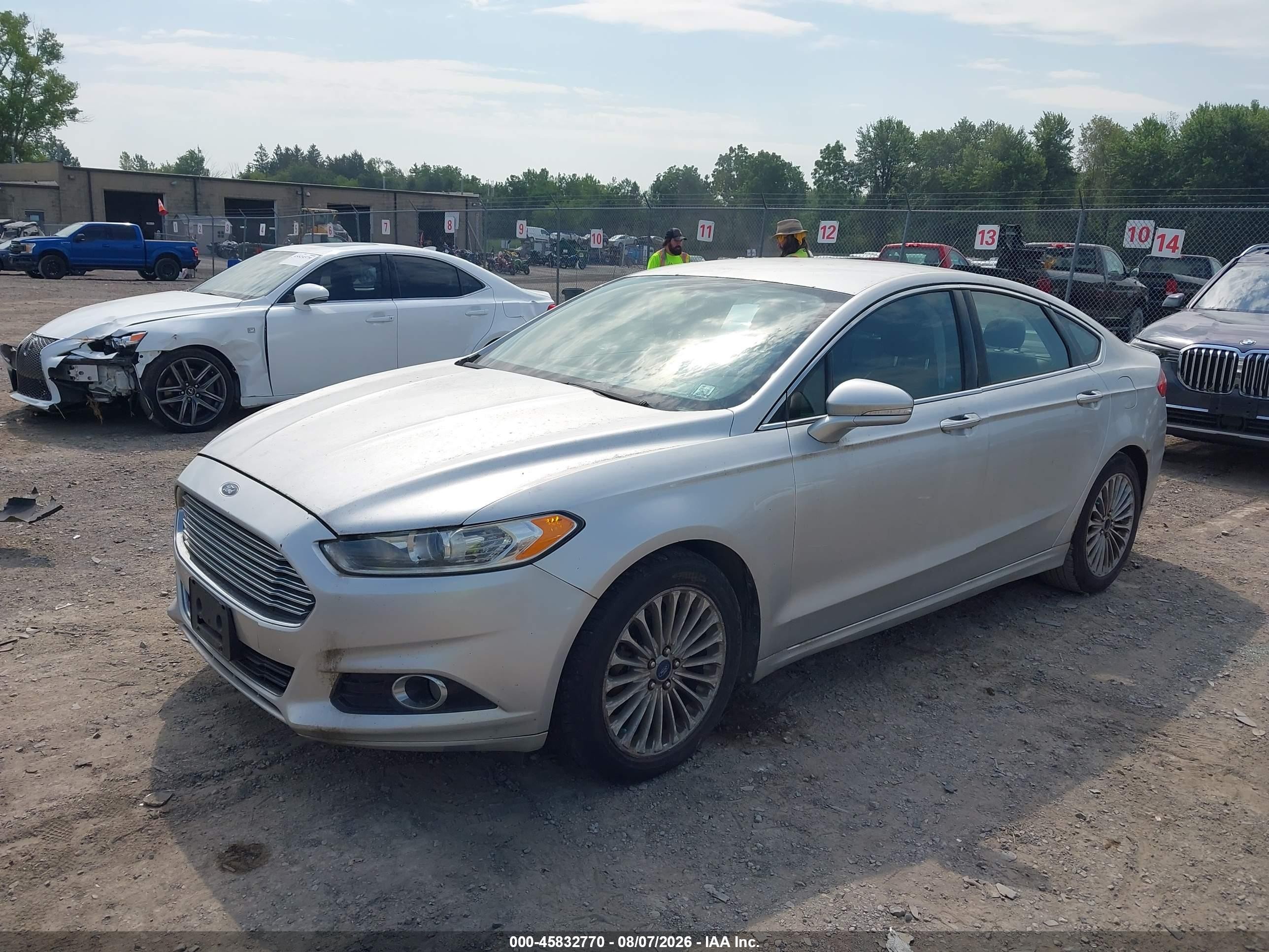 2014 Ford Fusion Titanium Silver vin: 3FA6P0K91ER164923